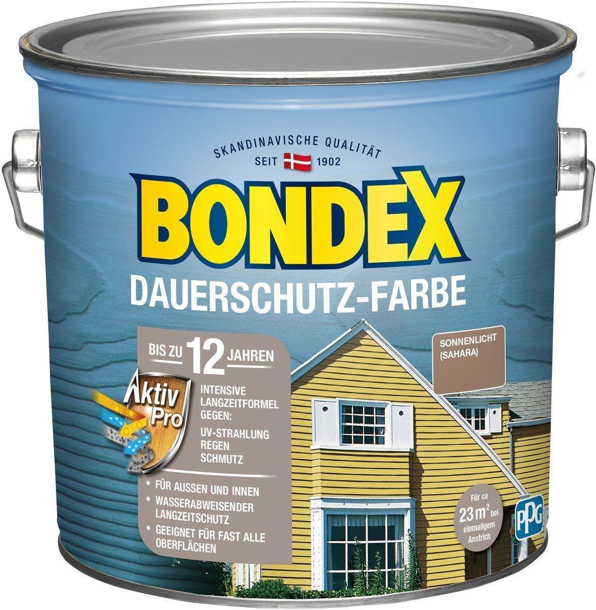 Bondex Wetterschutzfarbe BONDEX Dauerschutz Farbe Außen Holzfarbe, Hochdeckend, Wetterschutz, S