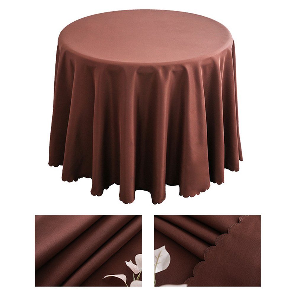 Tischdecke Tischdecke FELIXLEO Einfarbiges Dark Coffee,160cm Küche Polyester Runde Round
