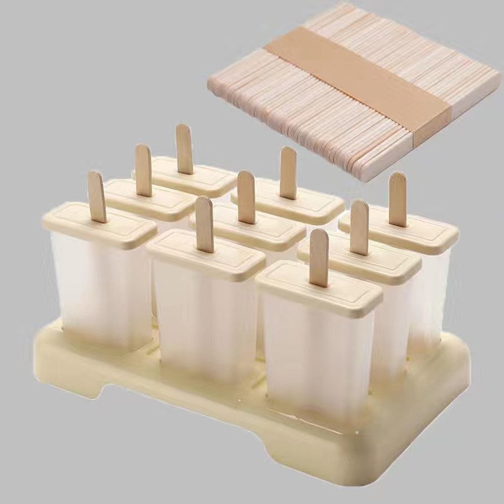 Coonoor Eisform 9 Eisförmchen wiederverwendbar Formen Eiscreme DIY Ideen Eis am Stiel, für Kinder und Erwachsene Stieleisformen