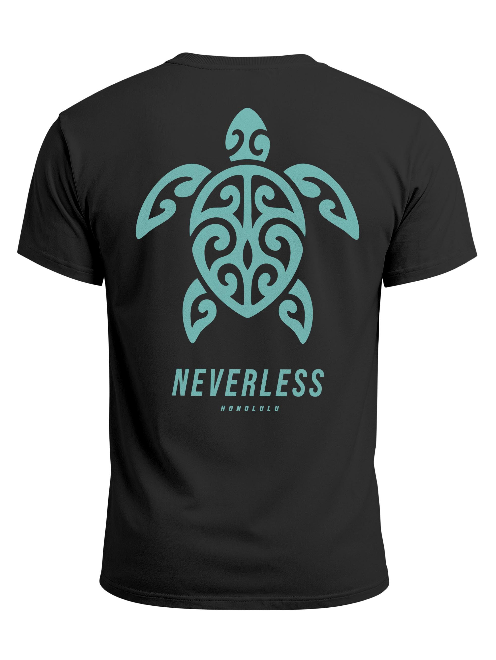Neverless Print-Shirt Herren T-Shirt Backprint - Beach Design Honolulu Turtel - mit Print – Bild 2 von 5