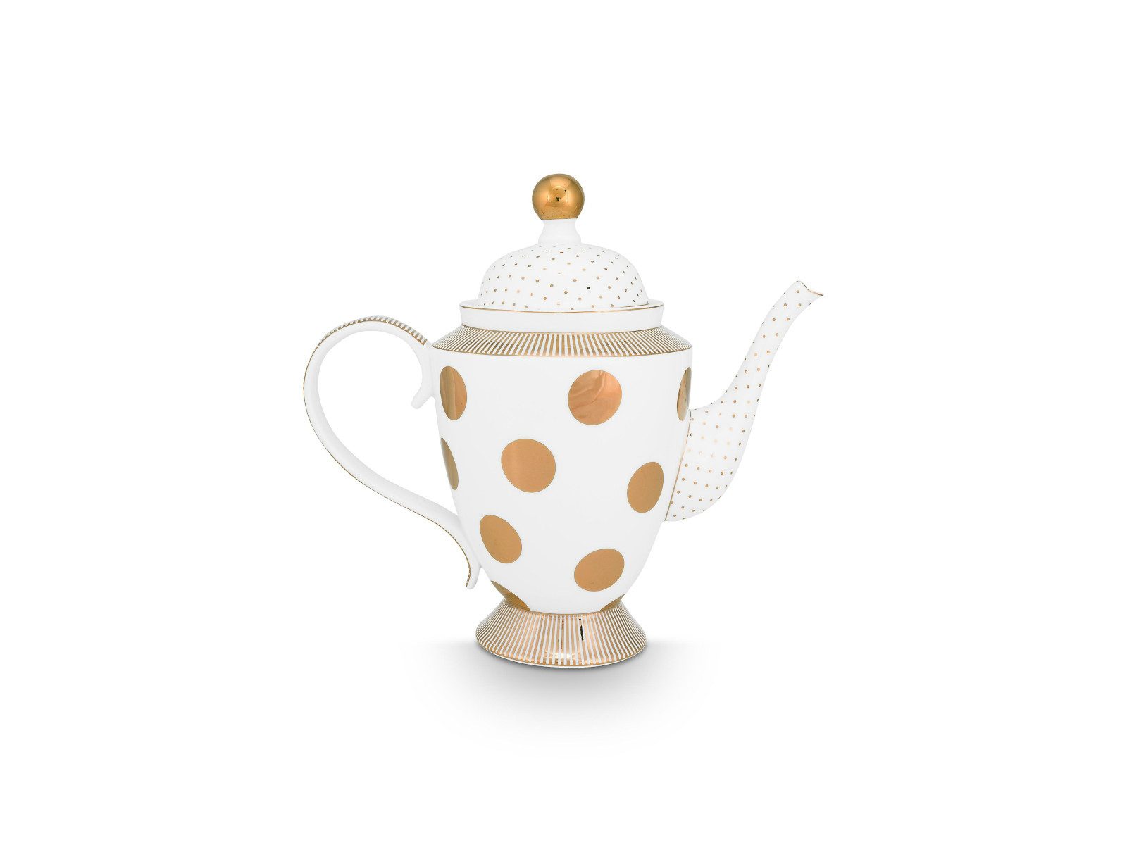 PiP Studio Teekanne Dot Delight Teekanne weiß-gold 1,25l