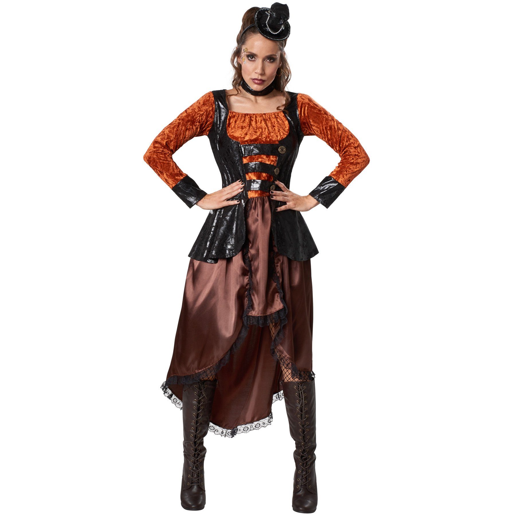 dressforfun Kostüm Frauenkostüm Steampunk Prinzessin, Langer Rock mit Rüsch günstig online kaufen