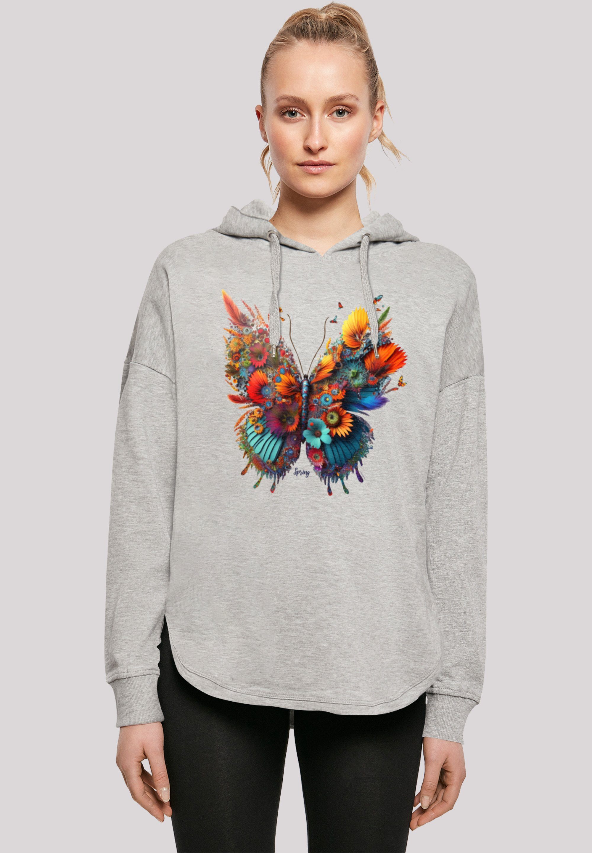 F4NT4STIC Kapuzenpullover Schmetterling Blumen Oversize Hoodie Print