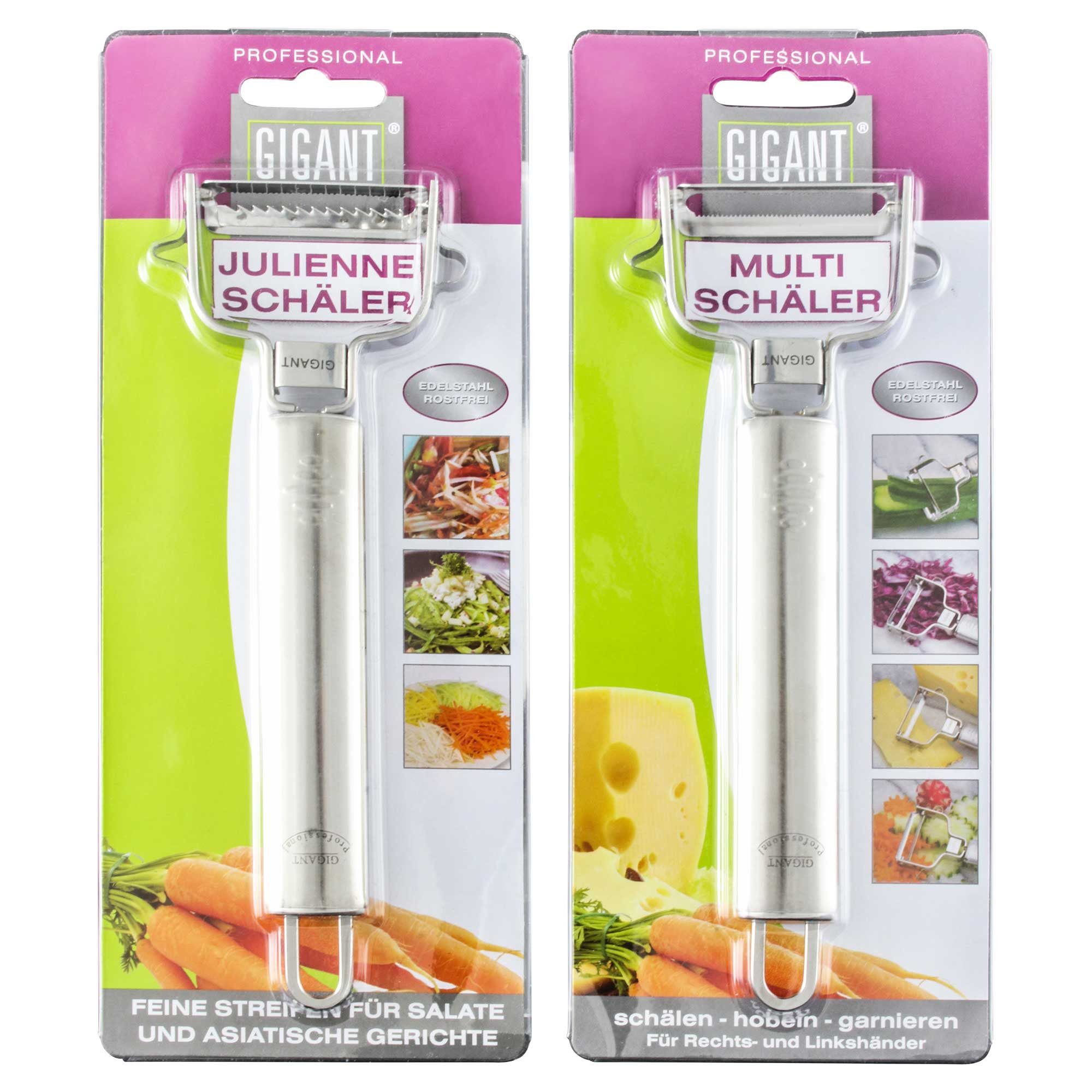 Muxel Gemüsehobel Gigant® Schäler Set 2-teilig – Multi Gemüseschäler & Julienne Schäler, Edelstahl, (Hobelset, 2-St), Zackenklinge schneidet in beide Richtungen – Bild 2 von 5