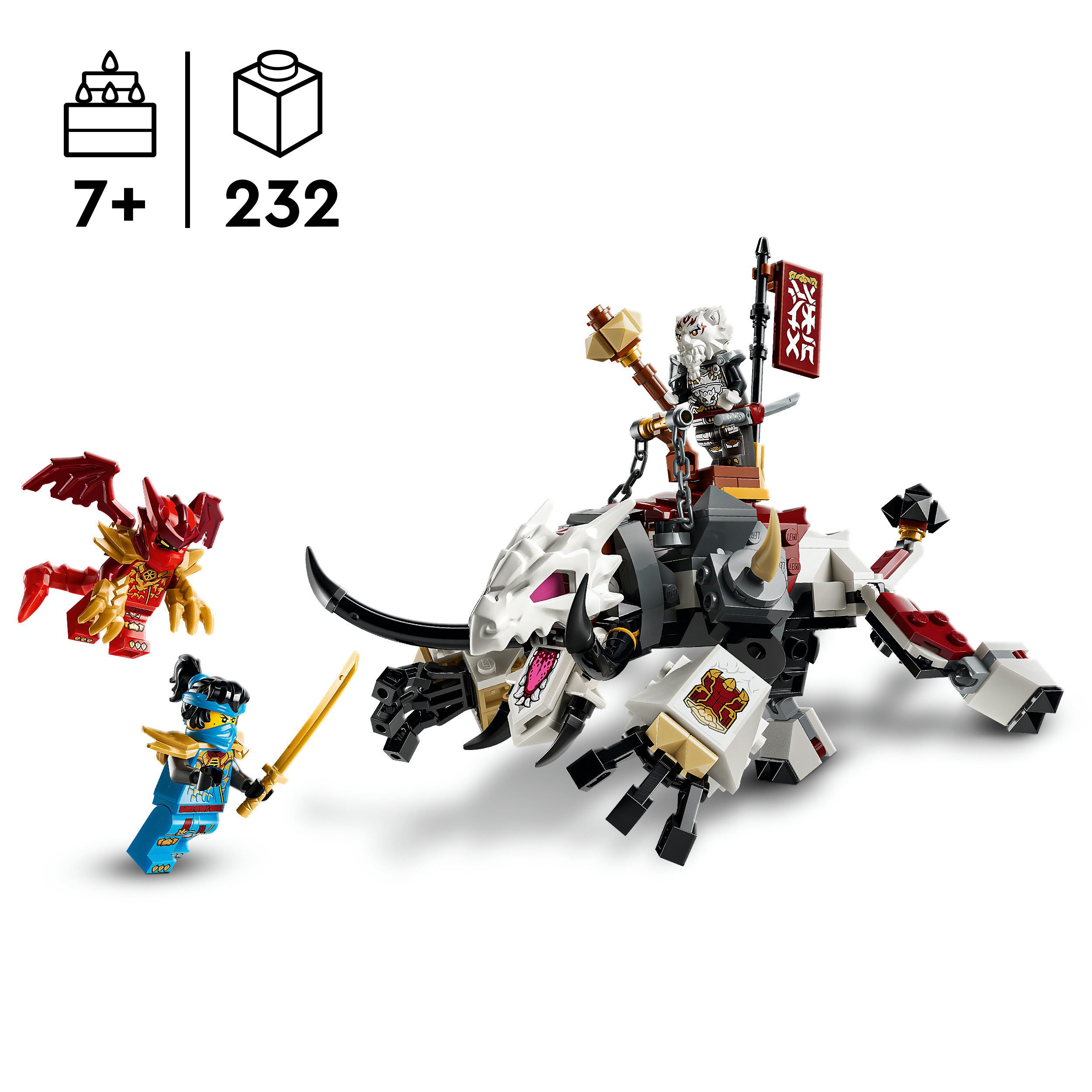 LEGO® Zilvar auf seinem Drachentier Grimtak (71863), LEGO Ninjago Konstruktionsspielsteine, (232 St), Made in Europe