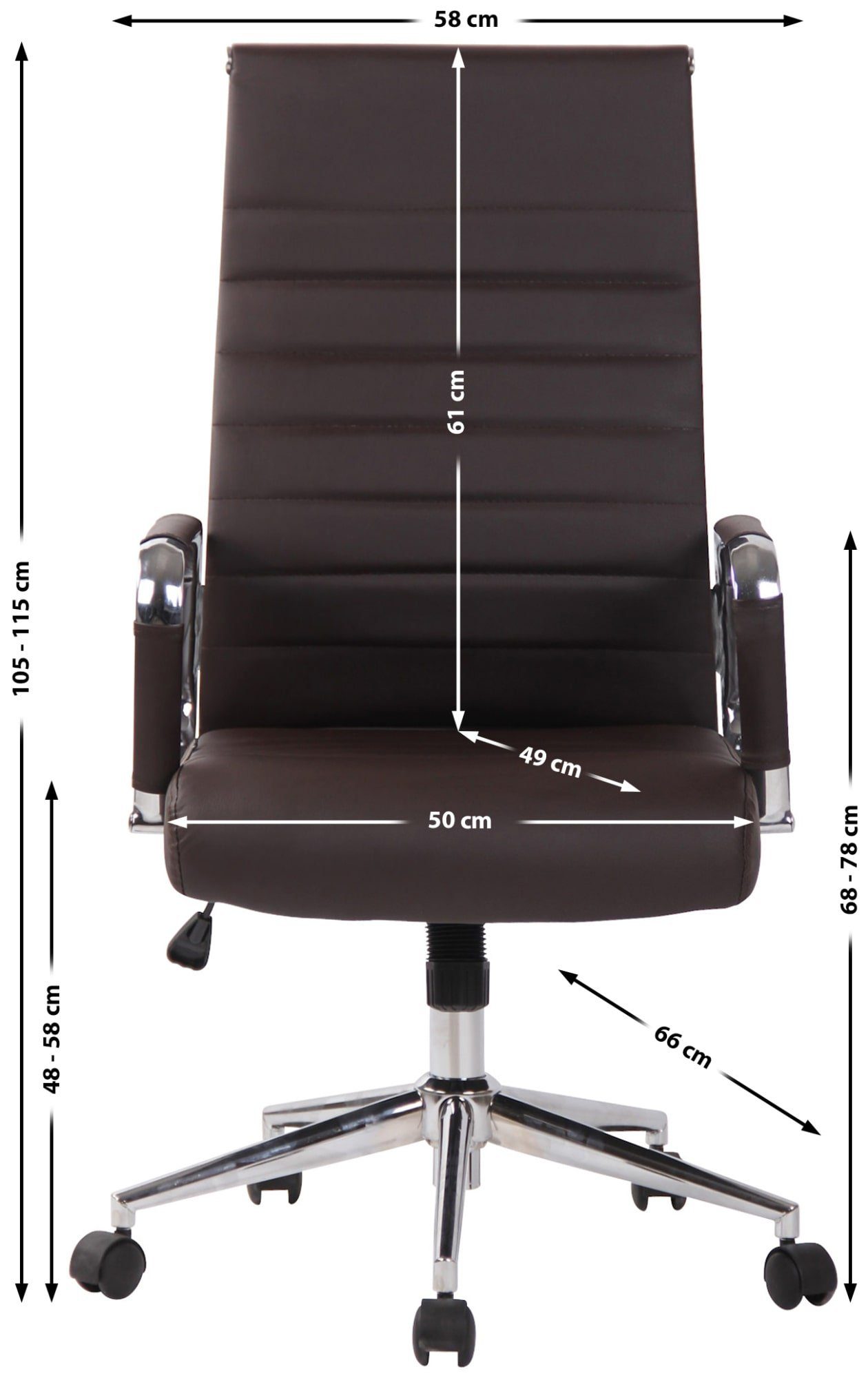 CLP Schreibtischstuhl Kolumbus Kunstleder, dreh- & höhenverstellbar günstig online kaufen