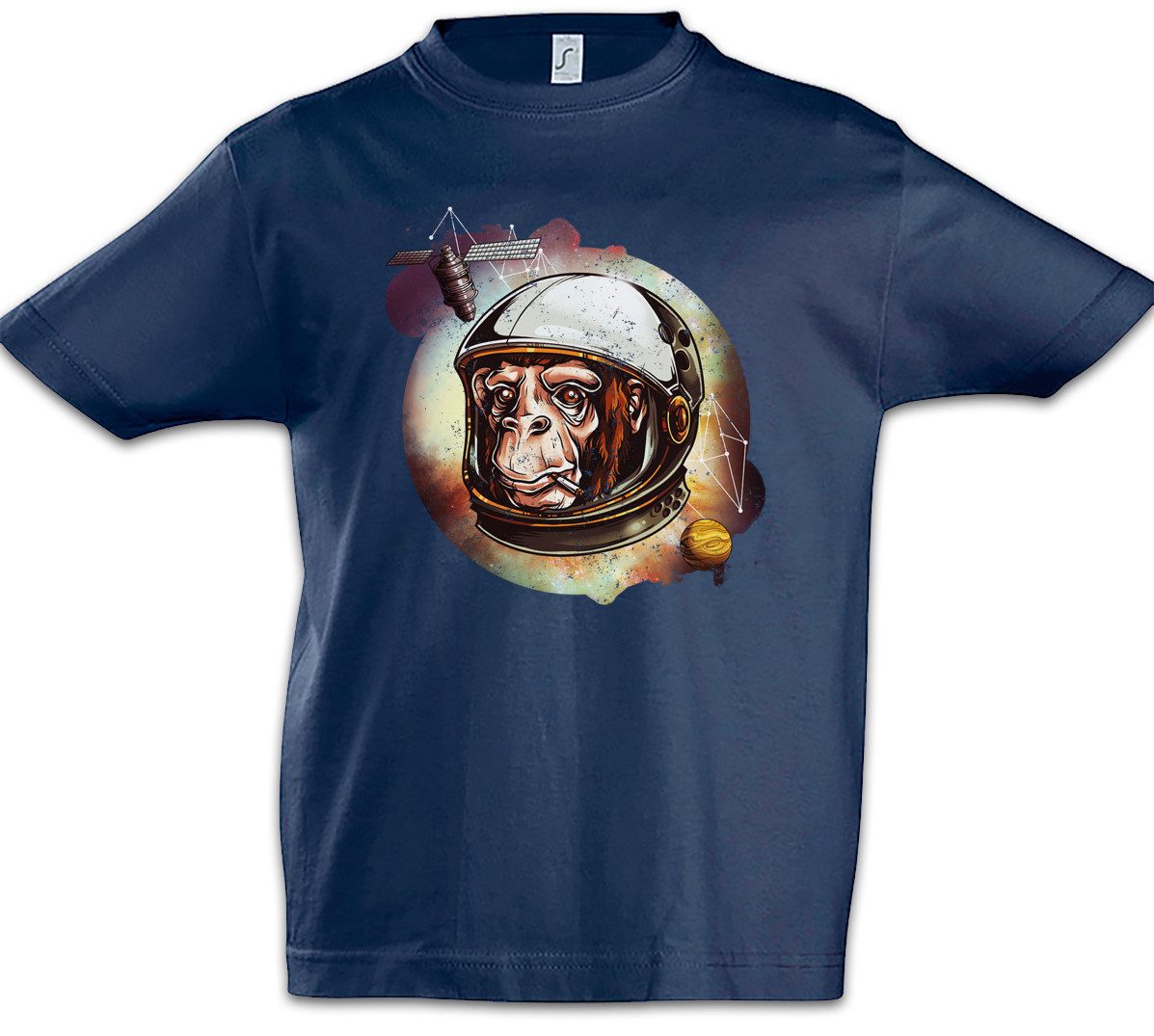 Print-Shirt Chimp Astronaut Kinder T-Shirt Raumfahrt Cosmonaut Affe Schimpanse