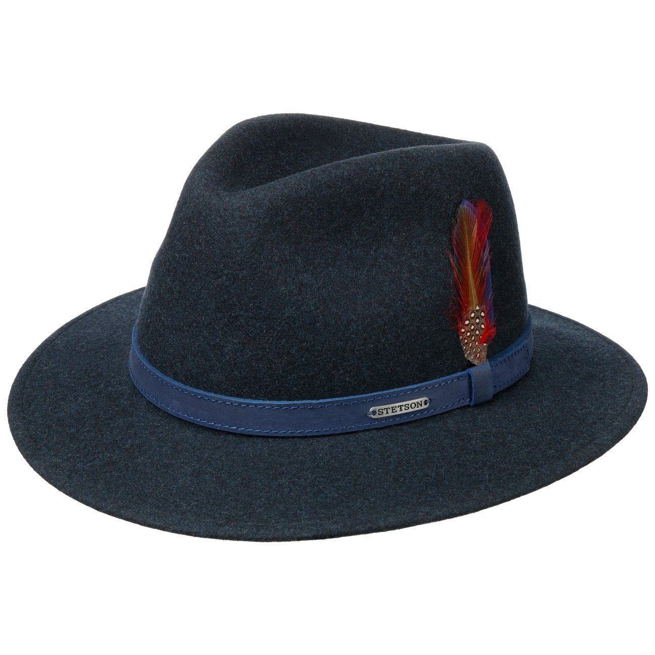 Stetson Filzhut (1-St) blau Made in EU Filzhut the mit Lederband