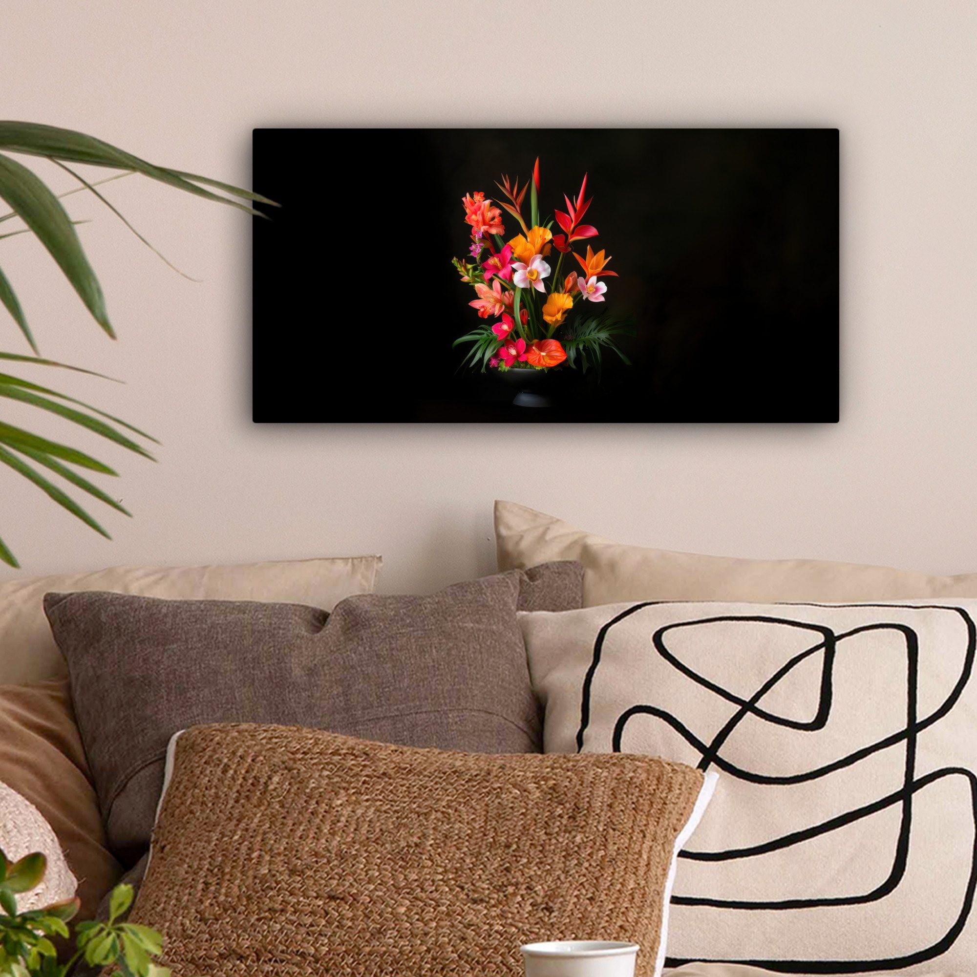 OneMillionCanvasses® Leinwandbild Panorama Blumenstrauß - Blumen günstig online kaufen