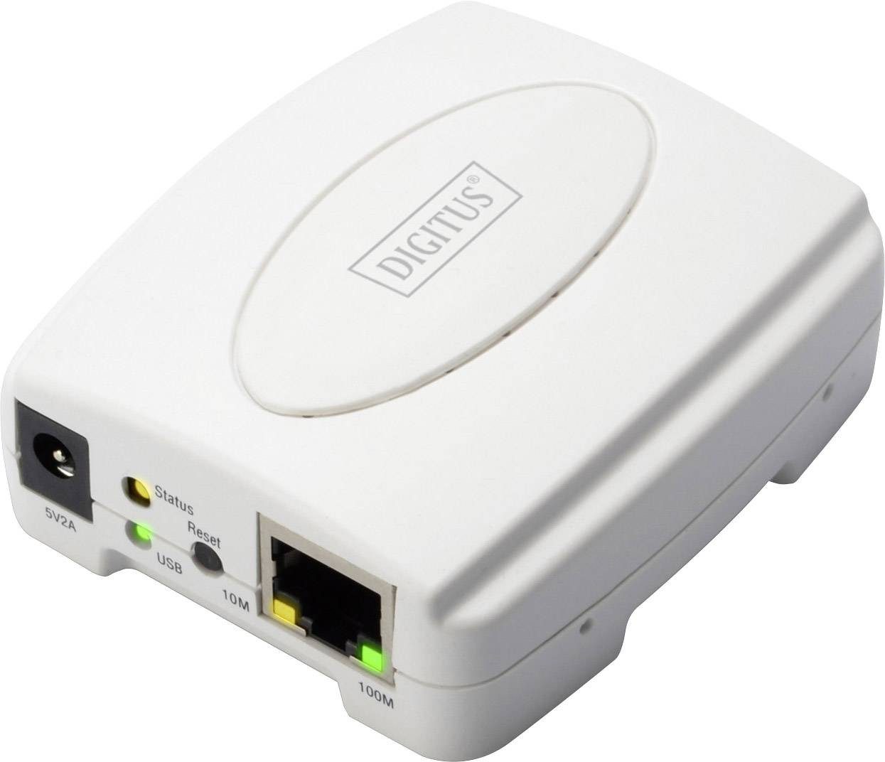DIGITUS USB Drucker Server 1-Port 1x RJ45 1x USB A USB 2.0 For all com Netzwerk-Adapter