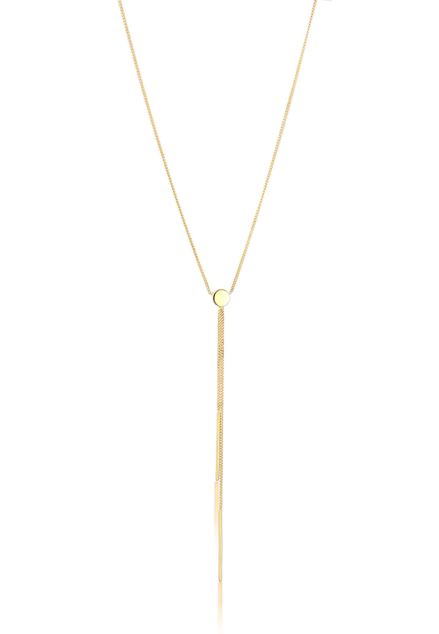 Elli Premium Kette ohne Anhänger Y-Kette Panzerkette Klassik 375 Gelbgold