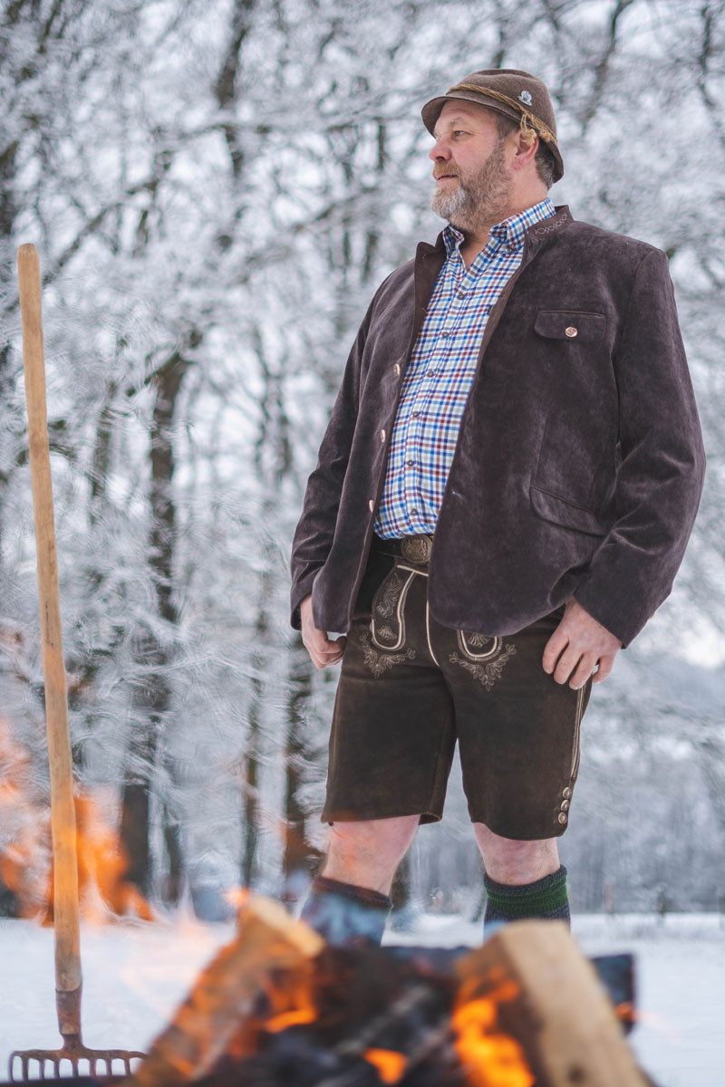 OS Trachten Trachtenjanker Qveyar Janker Trachtensakko mit Stehkragen, hochgeschlossen