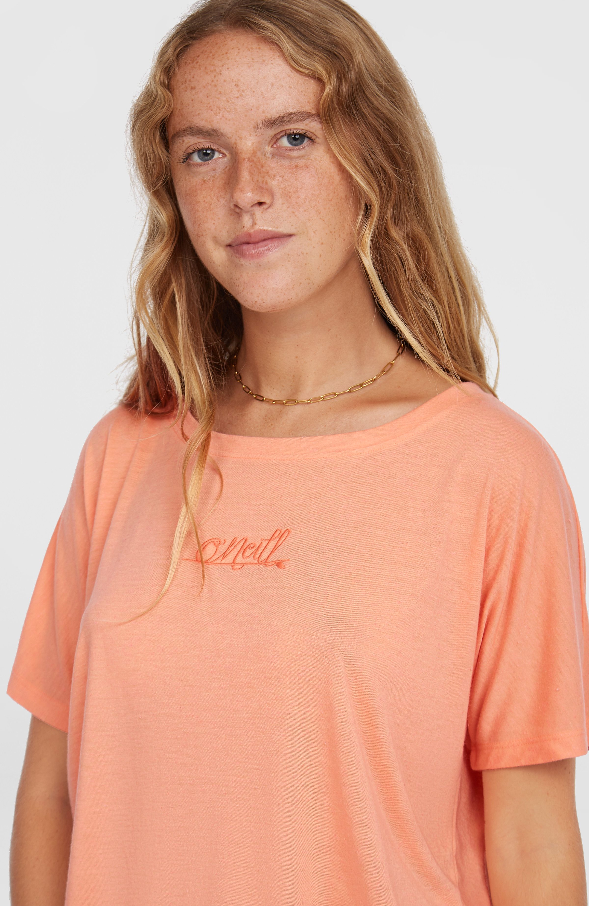 O'Neill T-Shirt Essentials Script T-Shirt mit U-Ausschnitt, in Drape-Optik