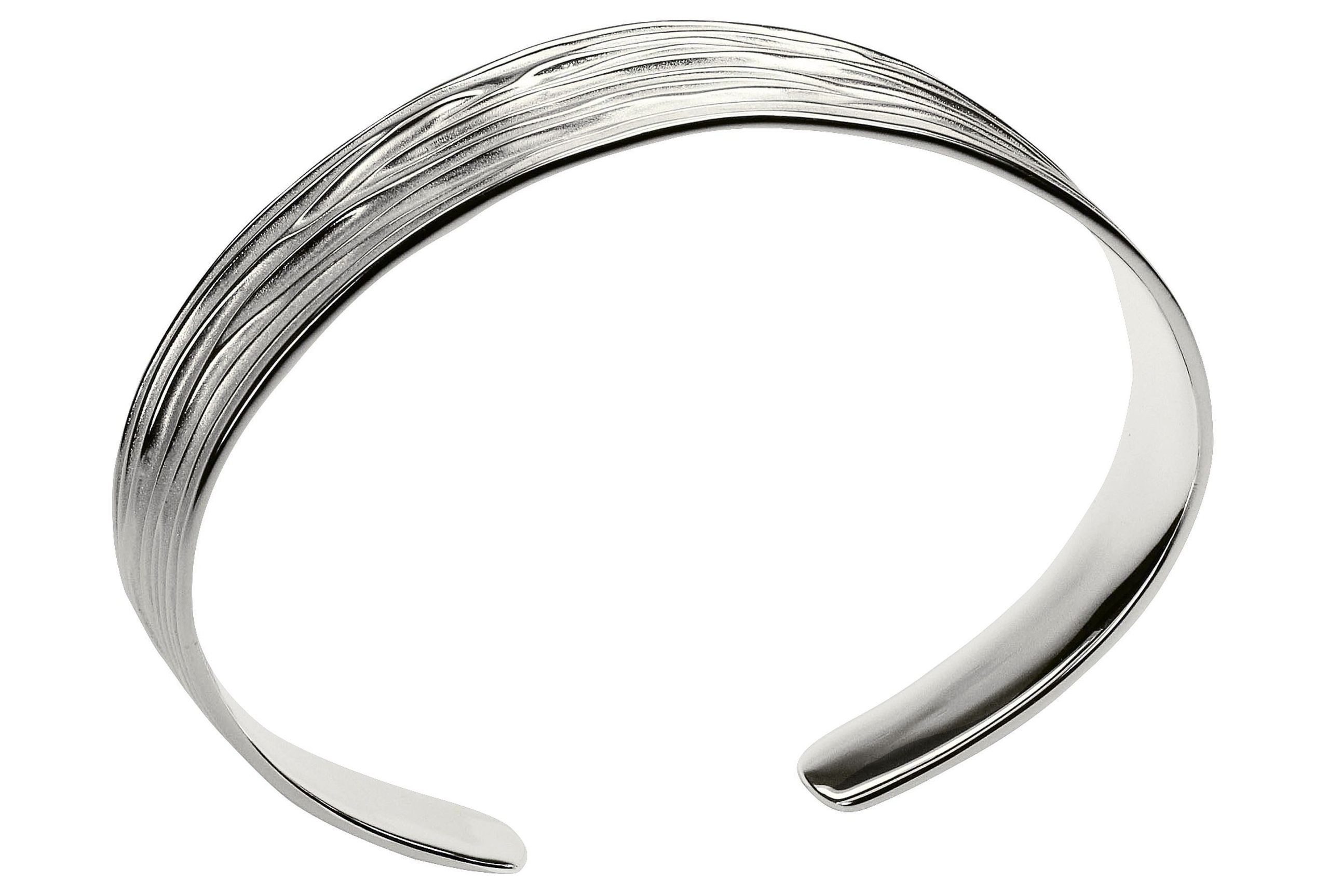 SILBERMOOS Armreif Armreif in Wellenstruktur, 925 Sterling Silber