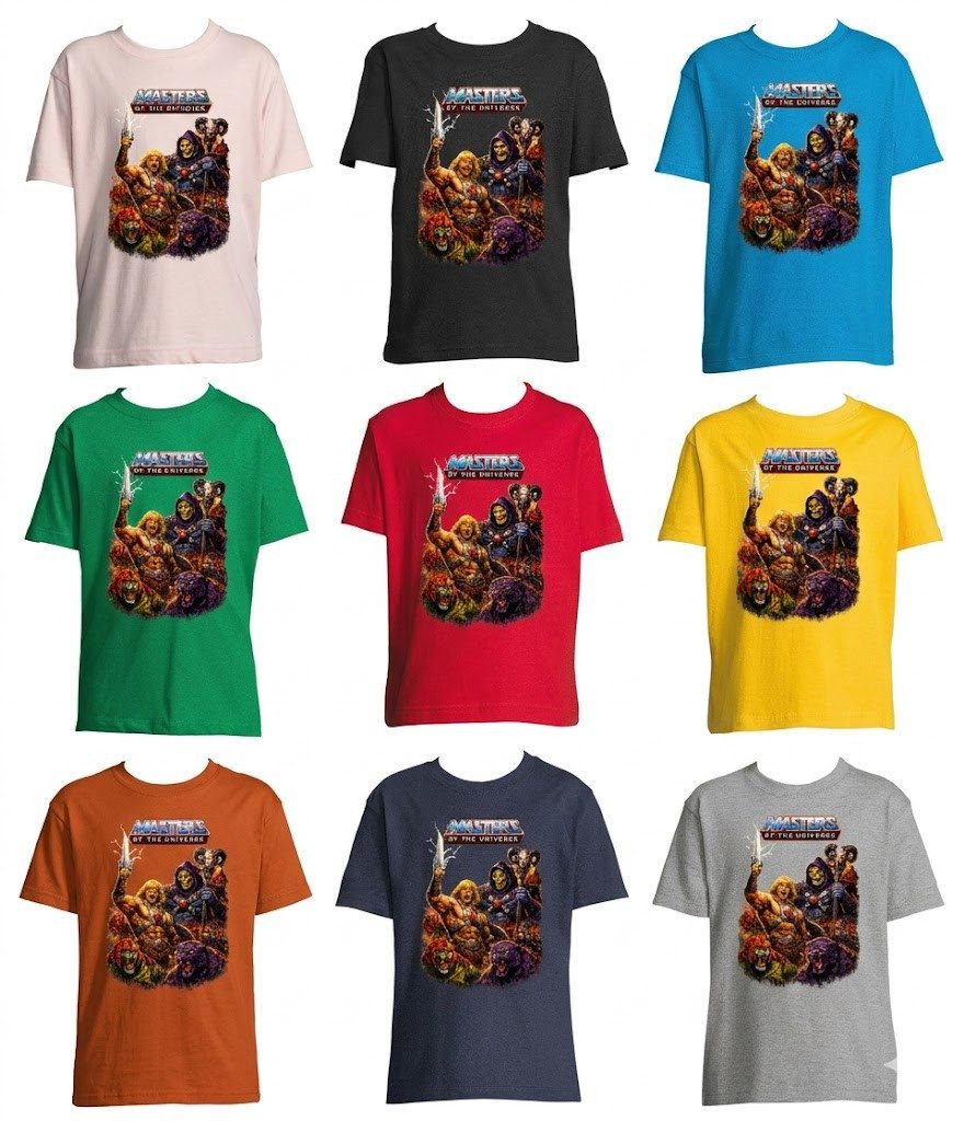 Blondie & Brownie T-Shirt Kinder T Shirt He Man MOTU Retro 80s Krieger Totenschädel Motiv (Einzelartikel) Eternia Retro Krieger Kinder Shirt Edition