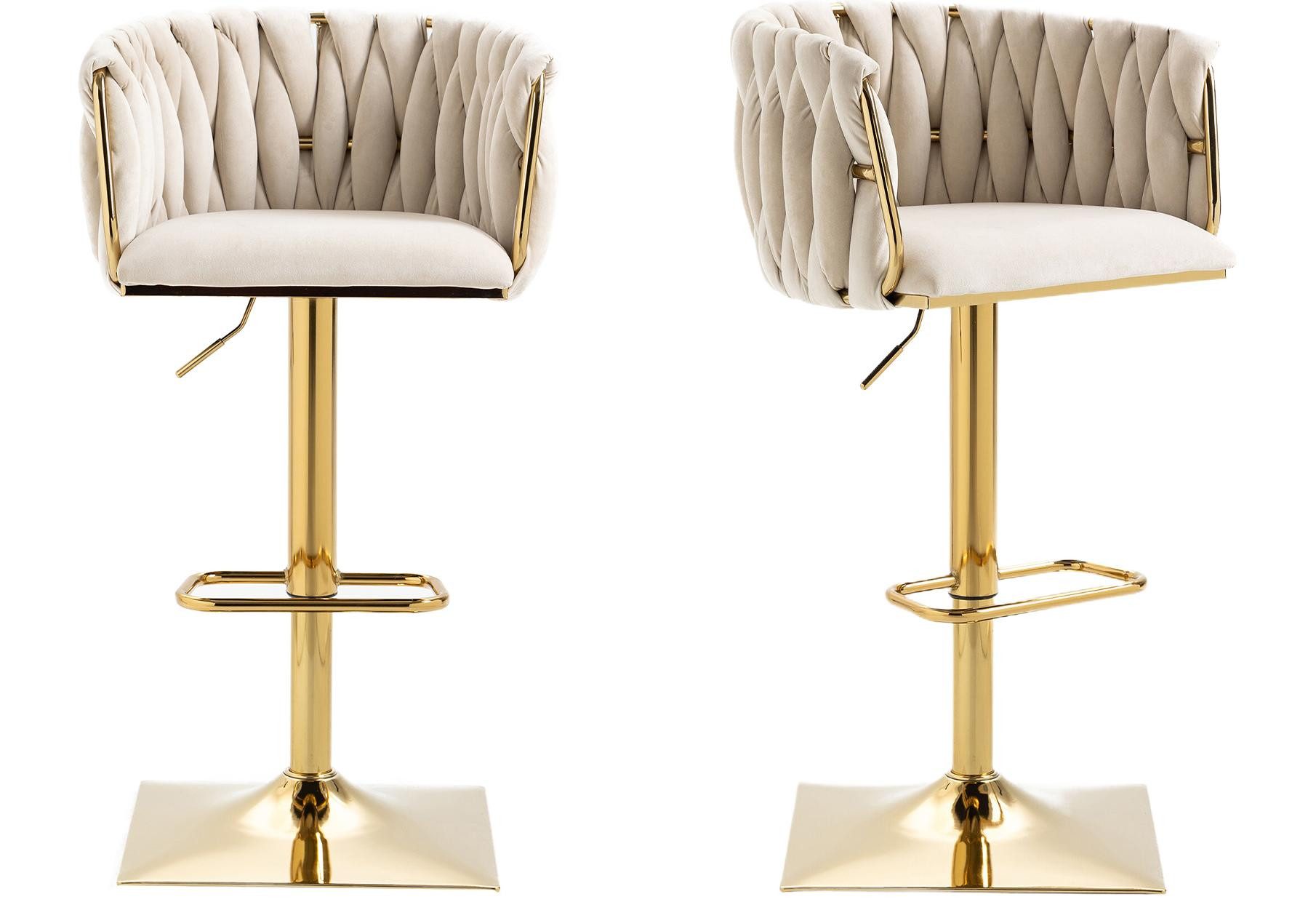 LVHOM Barhocker 360° drehbare moderne Samt-Barstühle, goldene Stuhlbeine (2 günstig online kaufen