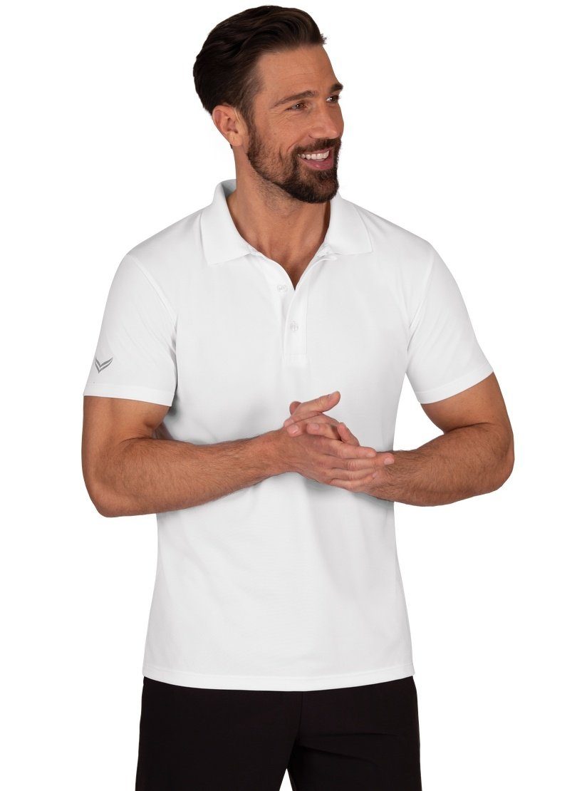 Trigema Polyester Knopfleiste Poloshirt TRIGEMA Poloshirt aus weiss mit