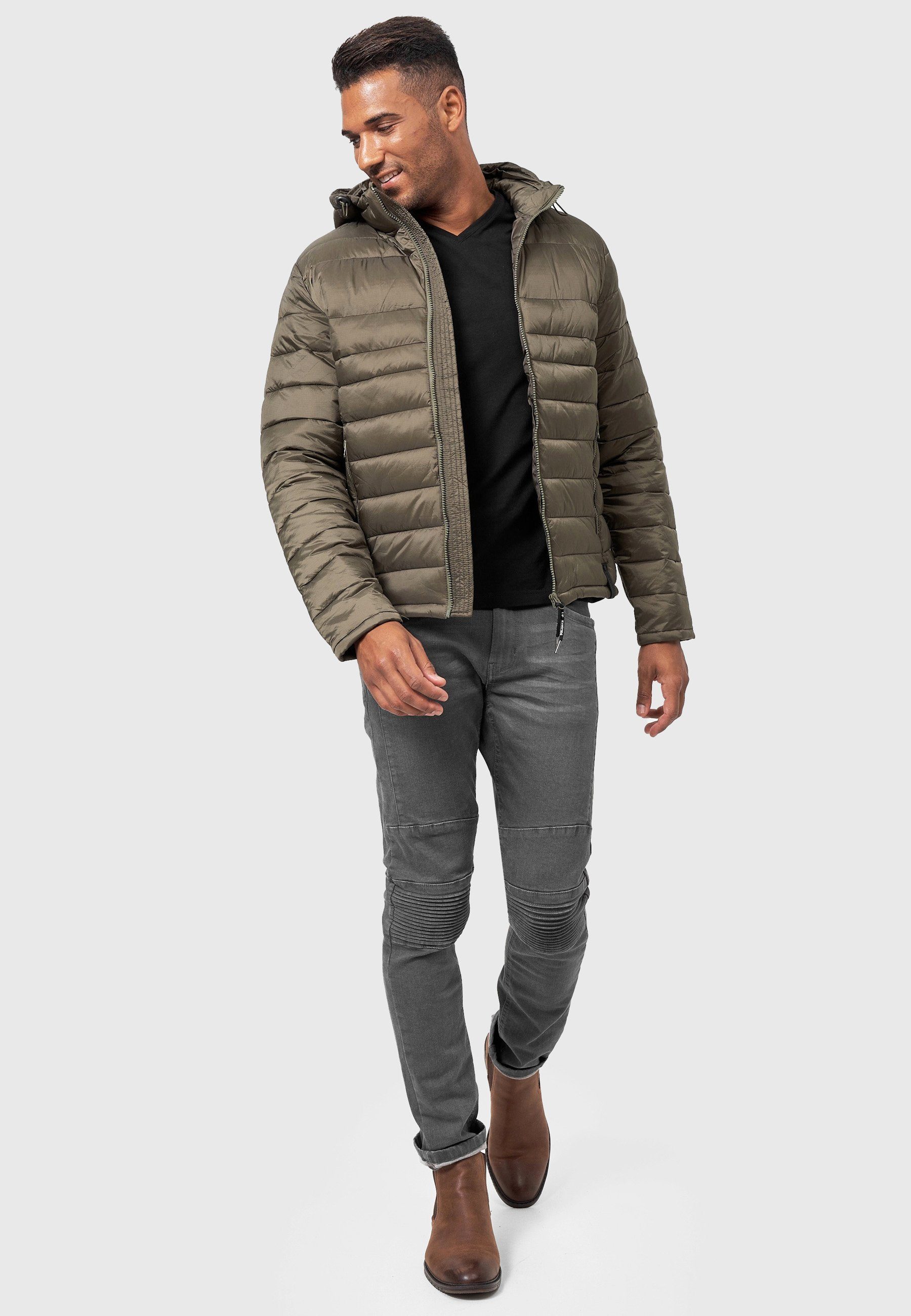Indicode Steppjacke Herren Hampshire Herrenjacke Daunen-Optik mit elastischen Bündchen