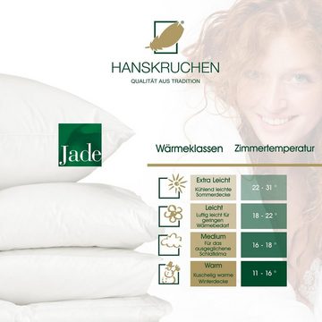 Daunenbettdecke, Jade, HANSKRUCHEN, Füllung: 90% Daunen, 10% Federn, Bezug: 100% Baumwolle, Medium 135 x 200 cm, hergestellt in Deutschland, allergikerfreundlich