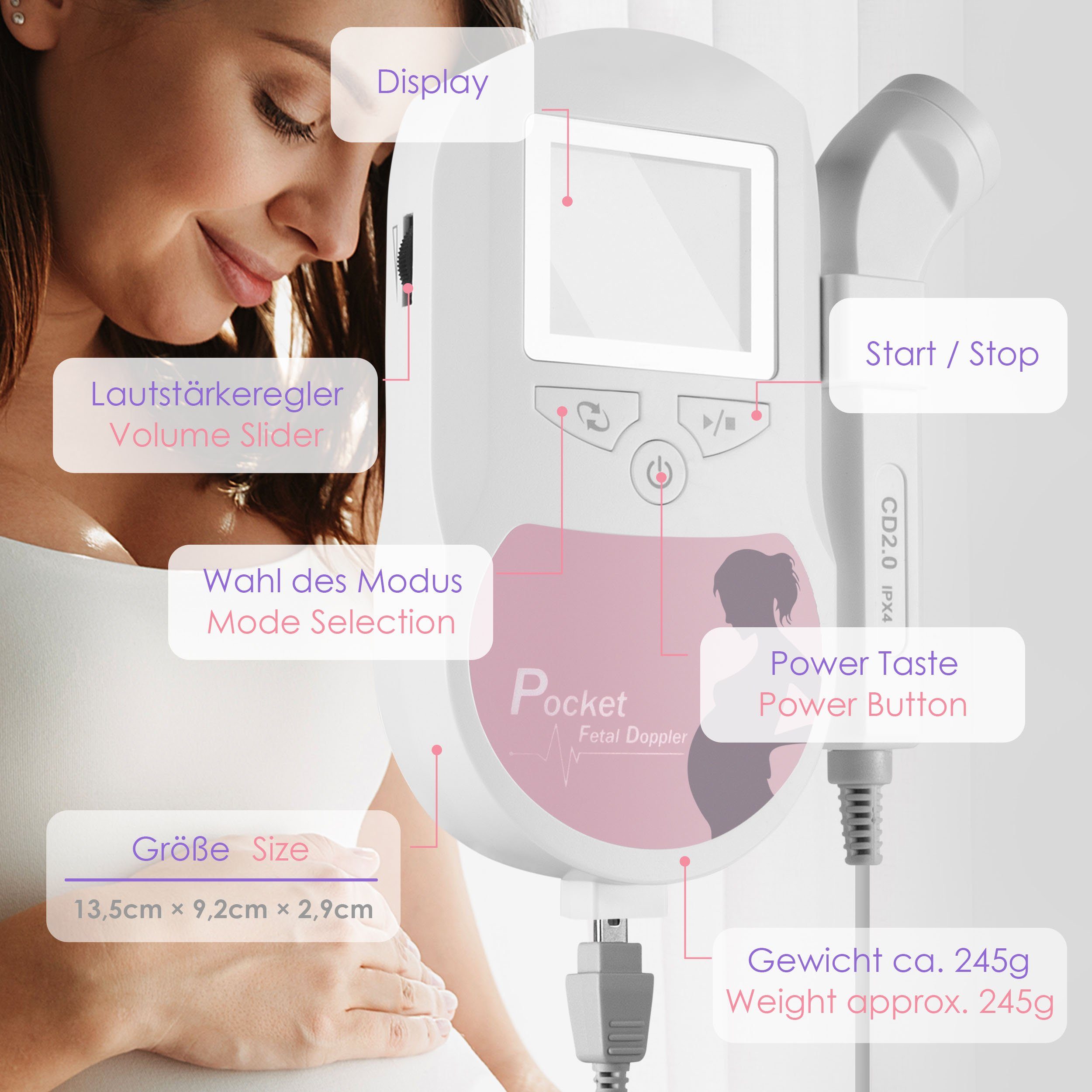 pulox Babyphone Sonotrax C Doppler Fetal Ultraschall