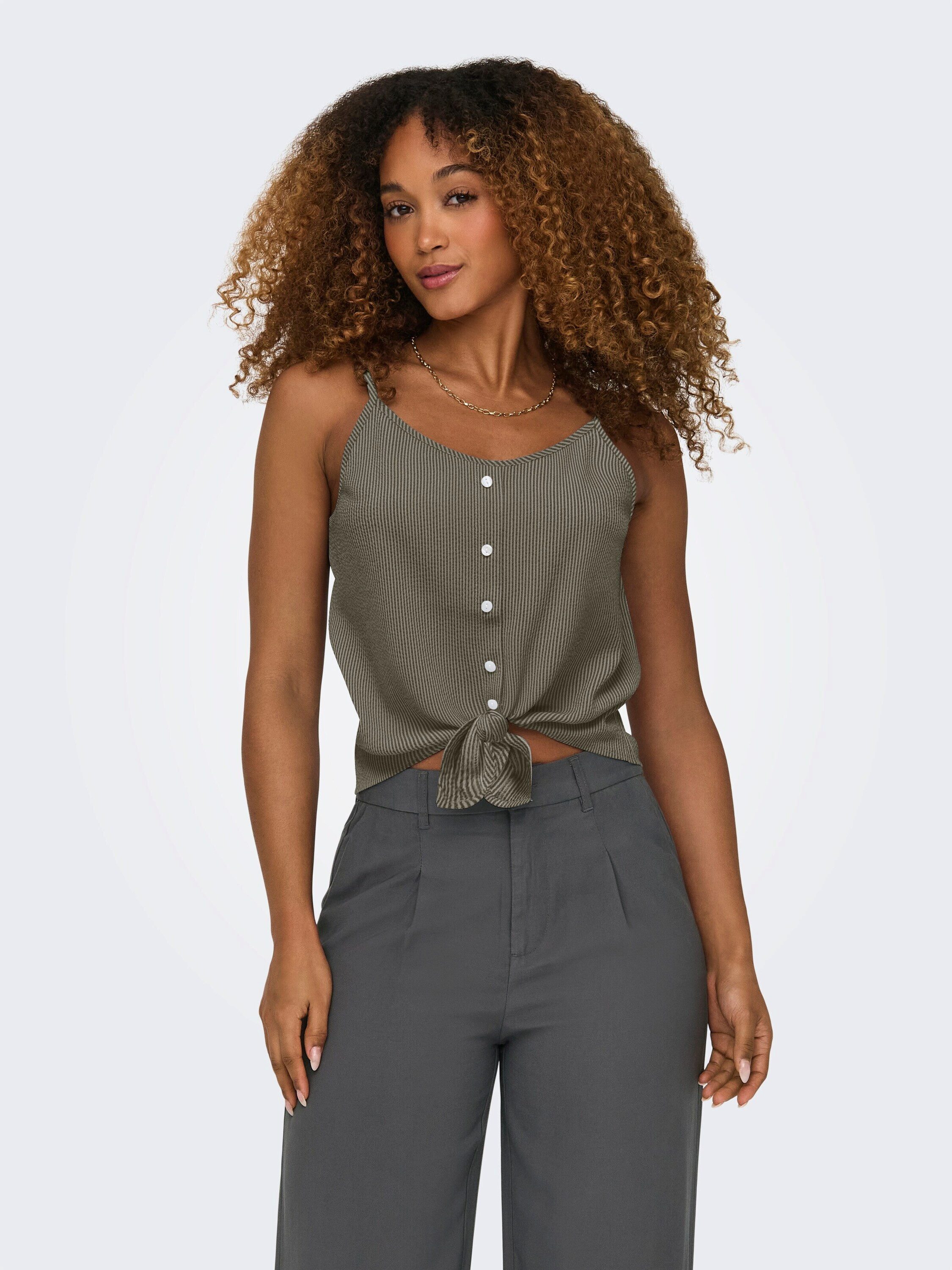 ONLY Shirttop ONLLECEY (1-tlg) Drapiert/gerafft