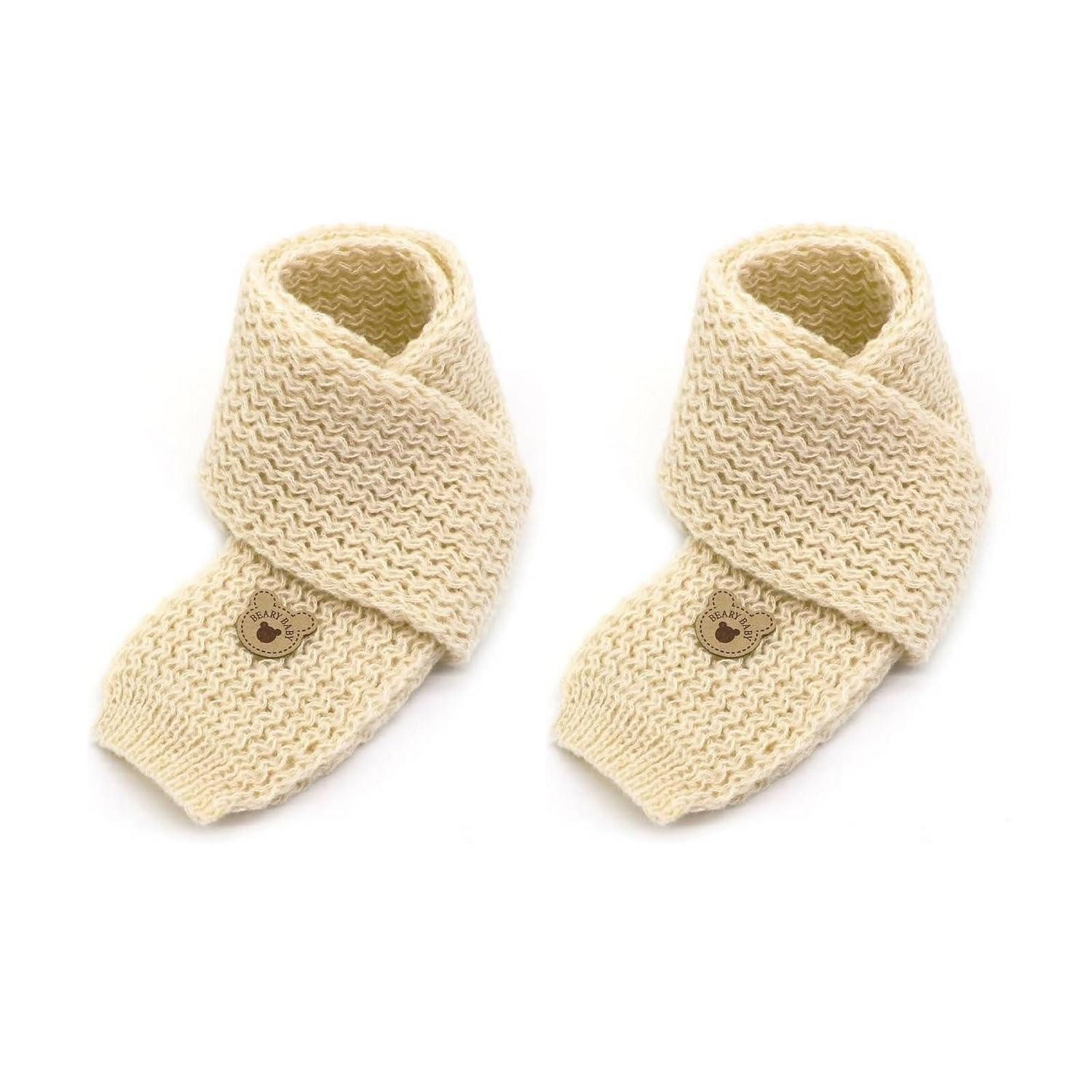 LuxusKollektion Schal Kinderschal 2er Set Winter Beige 1-10J, (2-St)