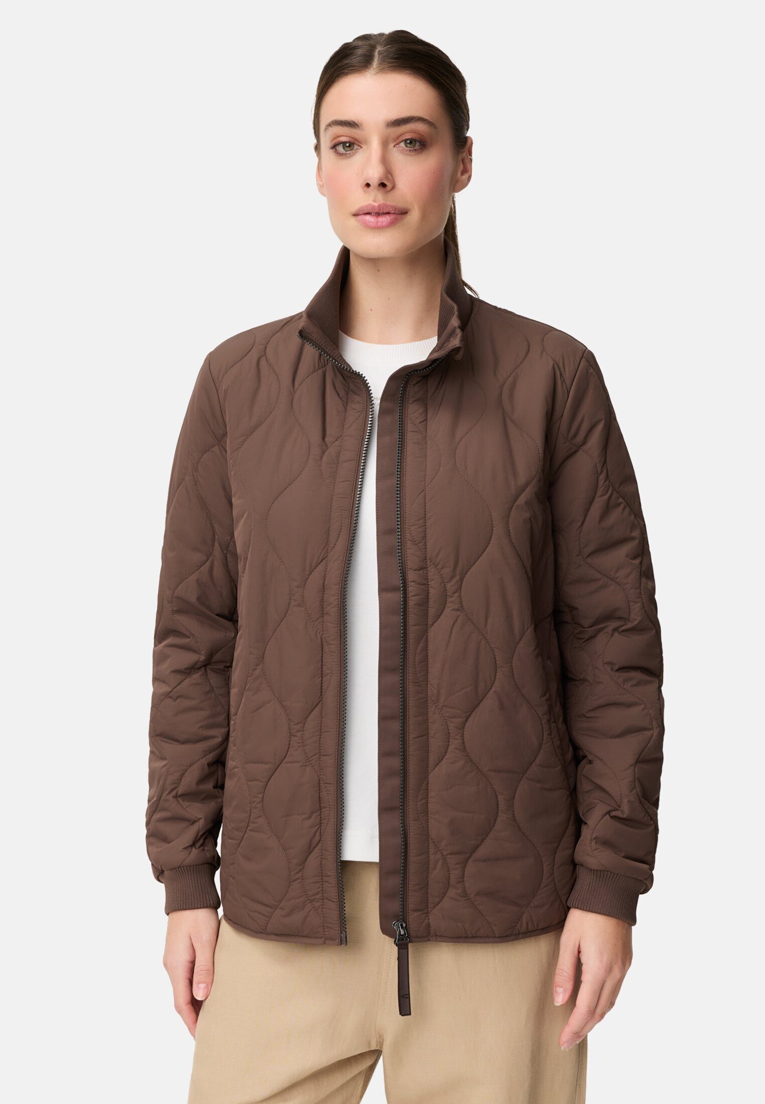 camel active Steppjacke mit Taschen Langarm Markenlabel günstig online kaufen