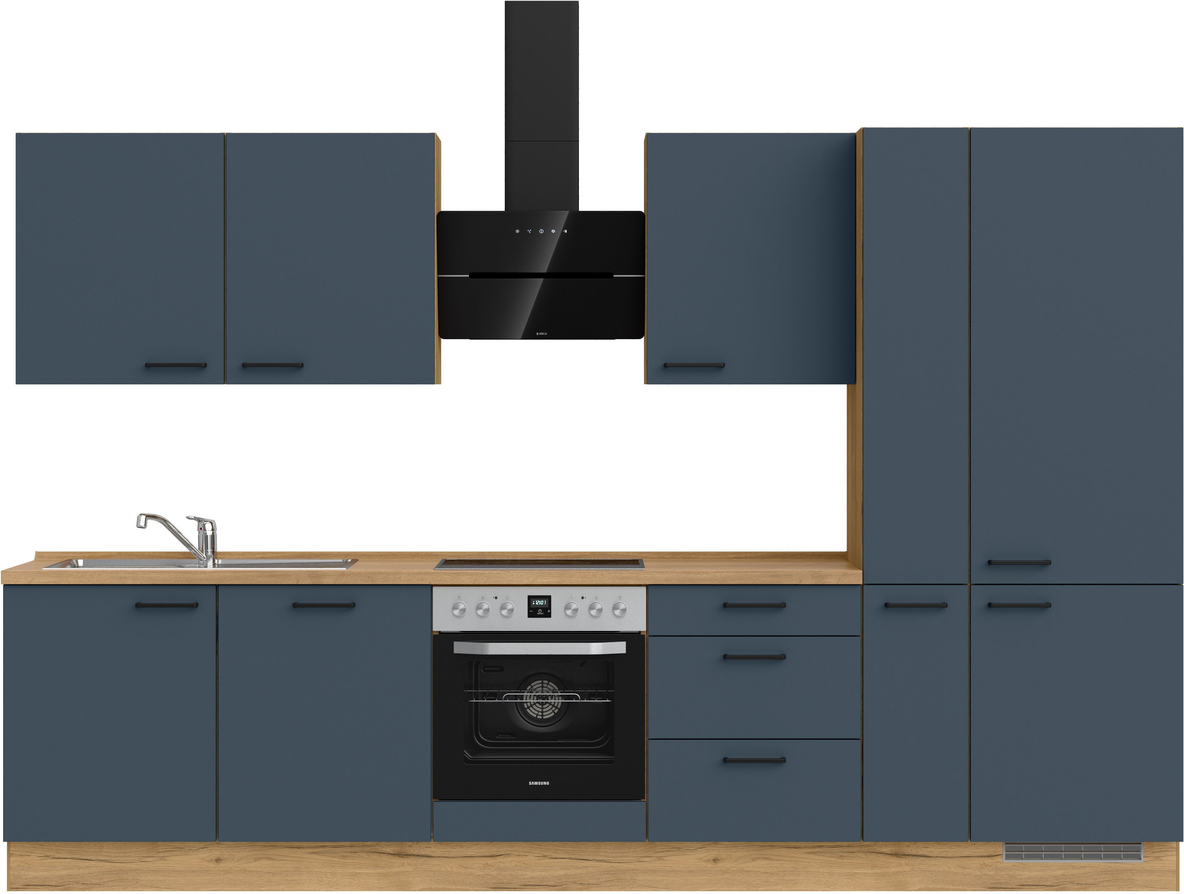 nobilia® Küchenzeile "Easytouch II", vormontiert, Ausrichtung wählbar, Breite 330 cm, wahlw. mit E-Geräten