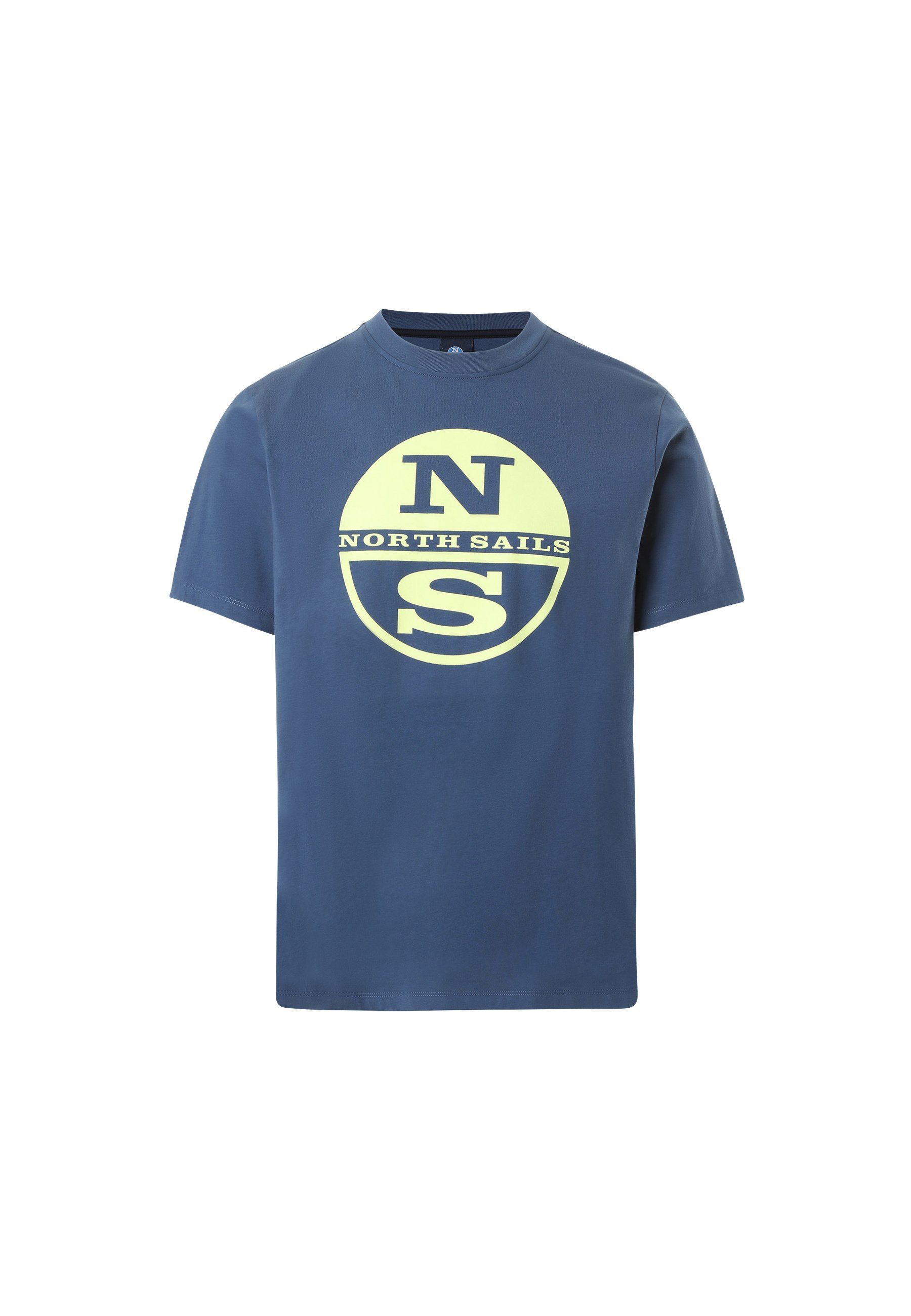 North Sails mit T-Shirt mit T-Shirt klassischem Design Maxi-Logo-Aufdruck BLUE