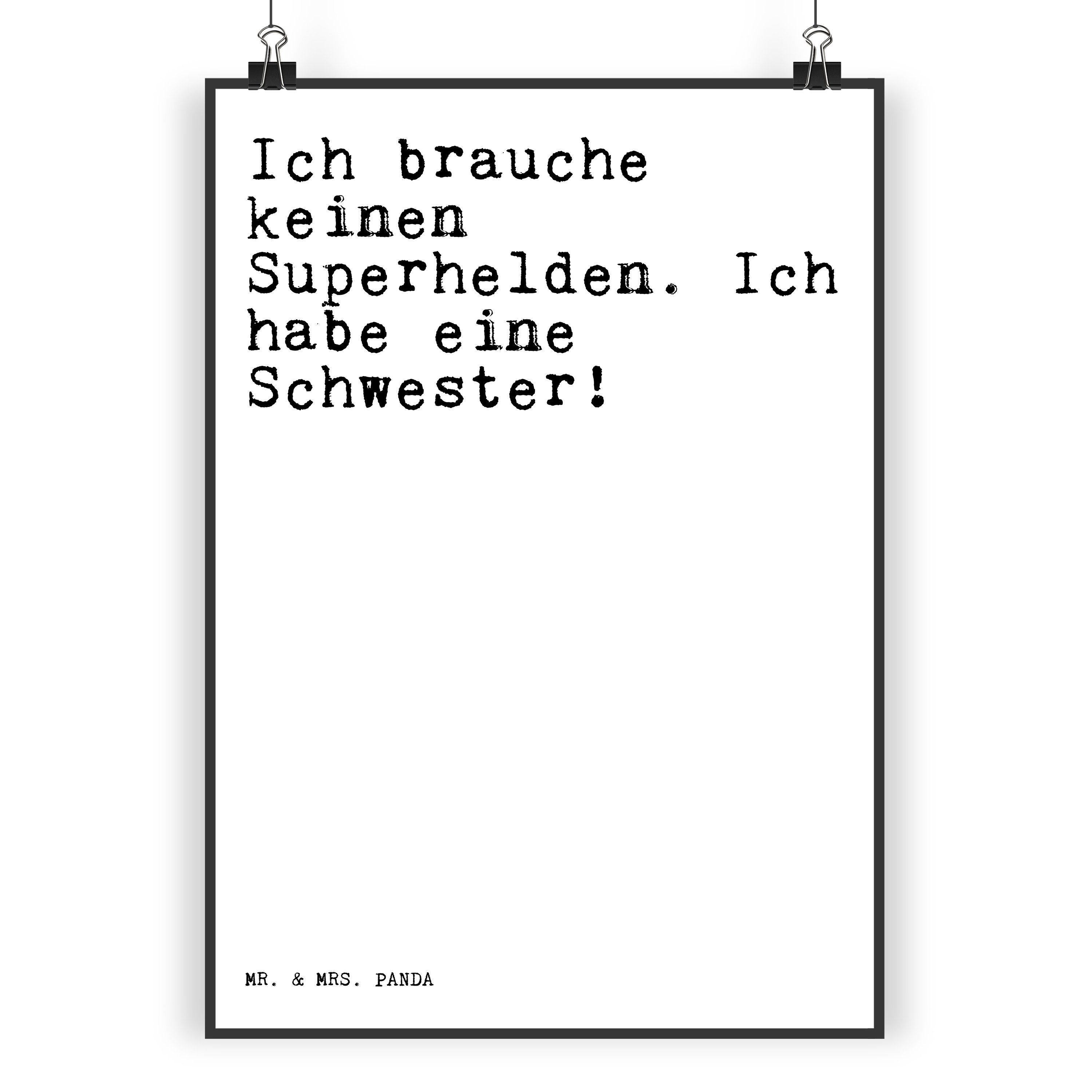 Mr. & Mrs. Panda Poster »Ich brauche keinen Superhelden.... Weiß