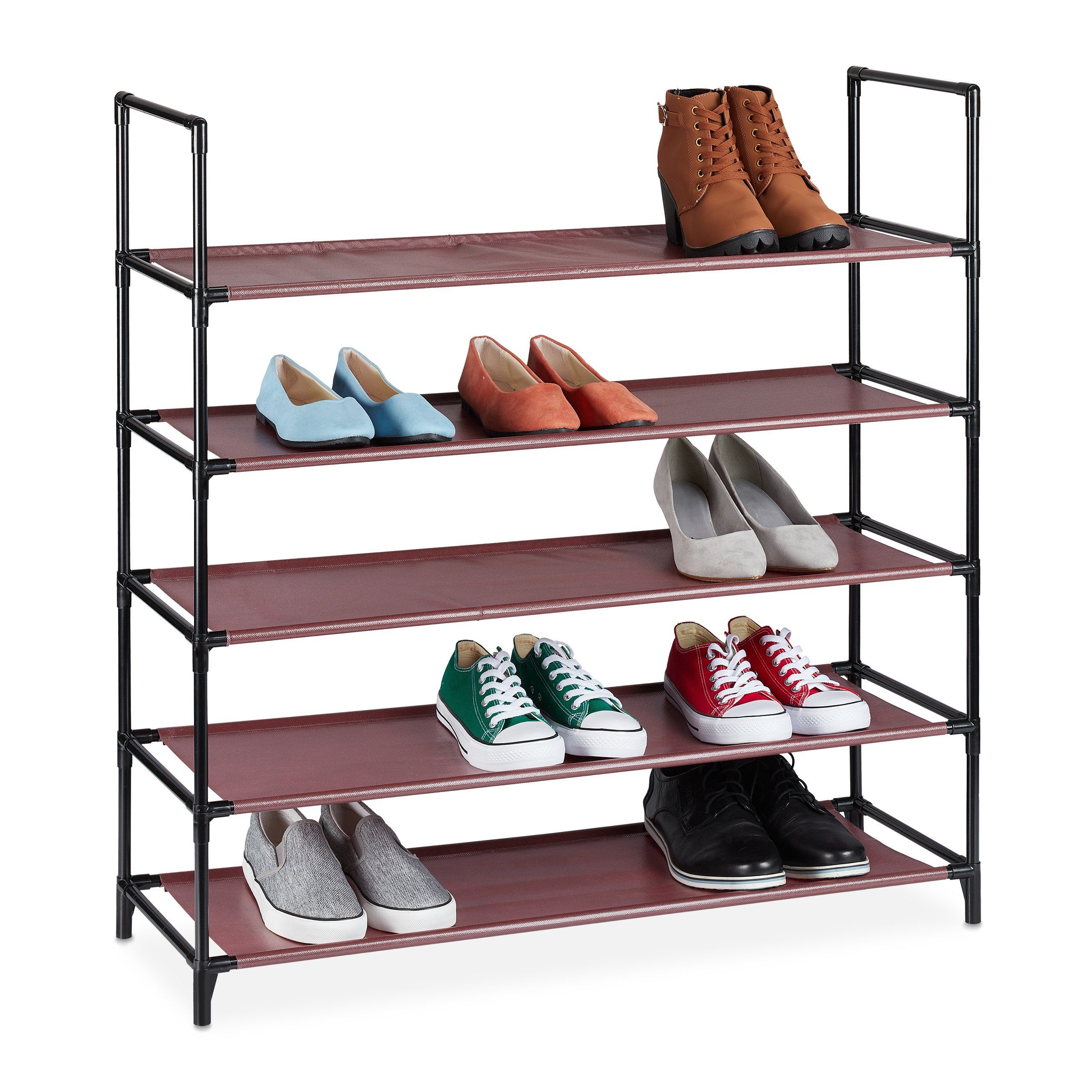 relaxdays Schuhregal Stecksystem XL, Bordeaux günstig online kaufen