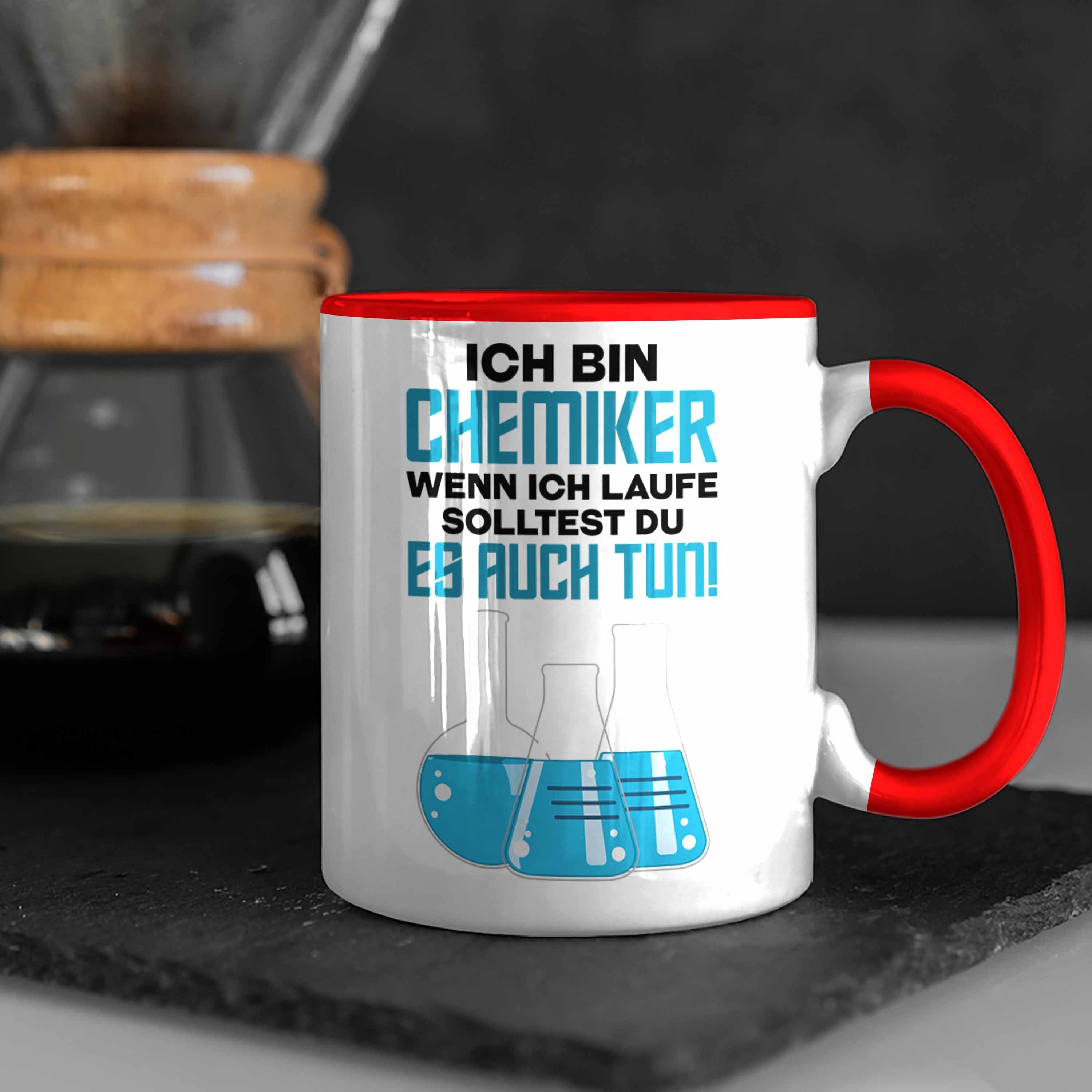 Trendation Tasse Trendation Gadget - Chemielabor Chemielaborant Chemie Geschenk Geschenke Tassen Rot Tasse Chemiker