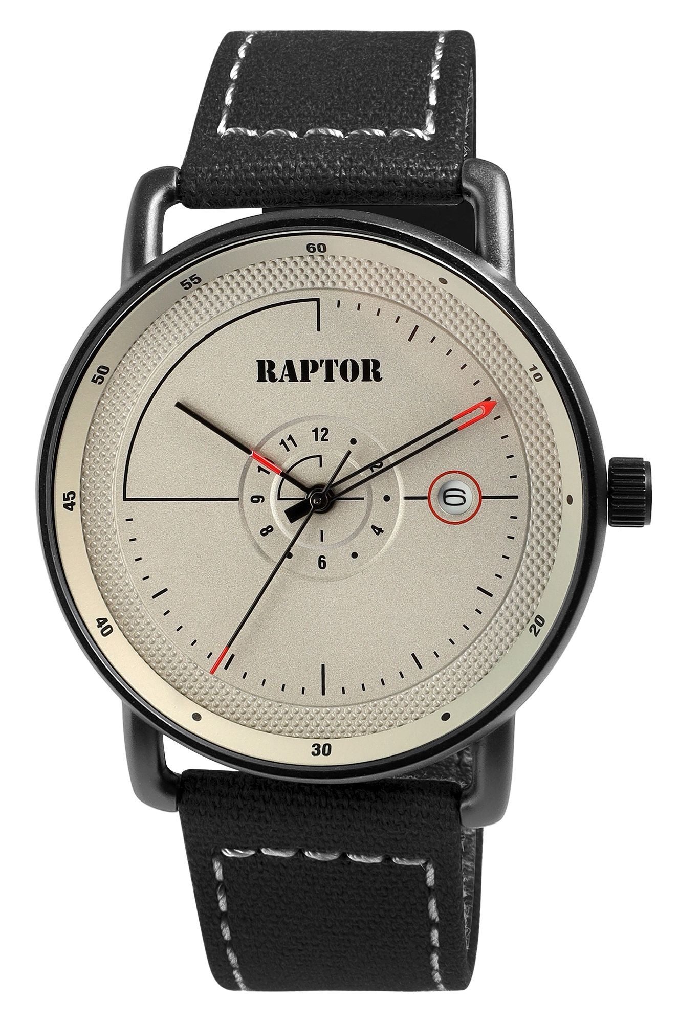 Raptor Quarzuhr mit Textilarmband, Datumsanzeige, 5 ATM