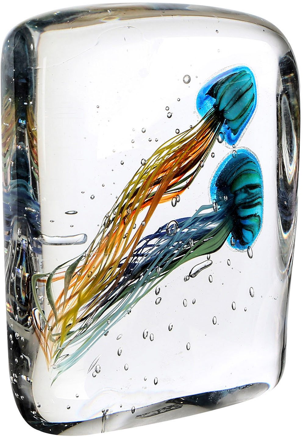 Casablanca by Gilde Dekoobjekt Briefbeschwerer Qualle Funny Medusa 2 blau; klar; orange H. 22 cm (1 St)