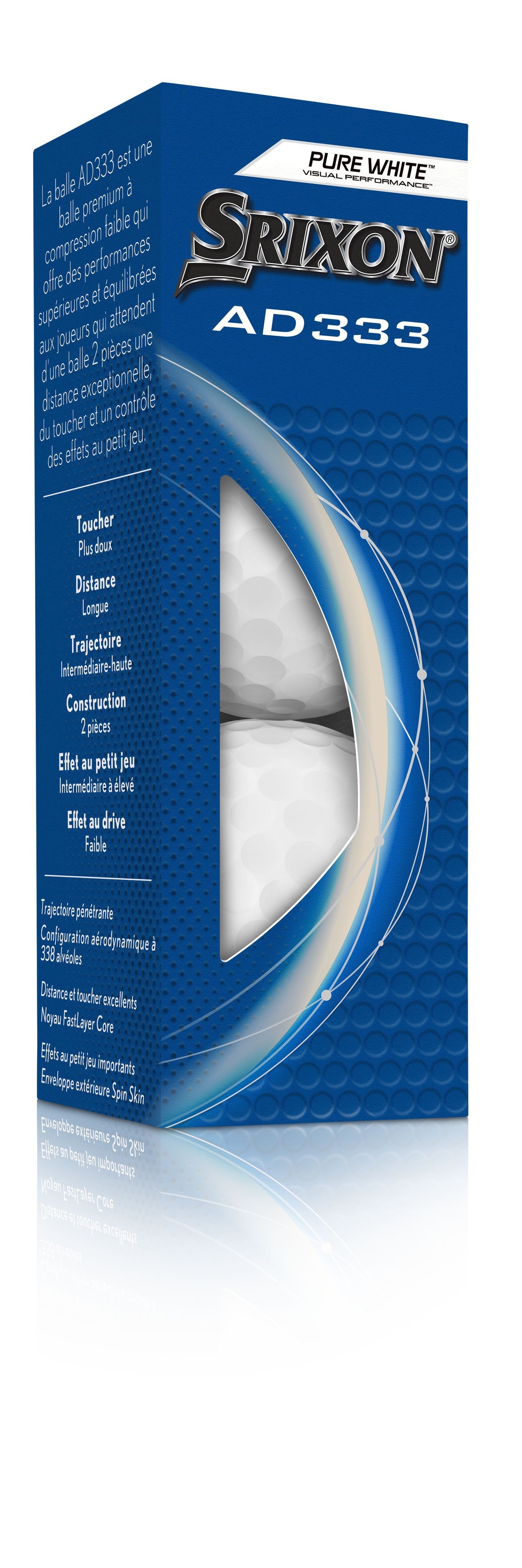 Srixon Golfball Srixon AD333 Golfball DoppelPack, Pure White I 24 Bälle / 2 Dutzend, Premium-Golfball