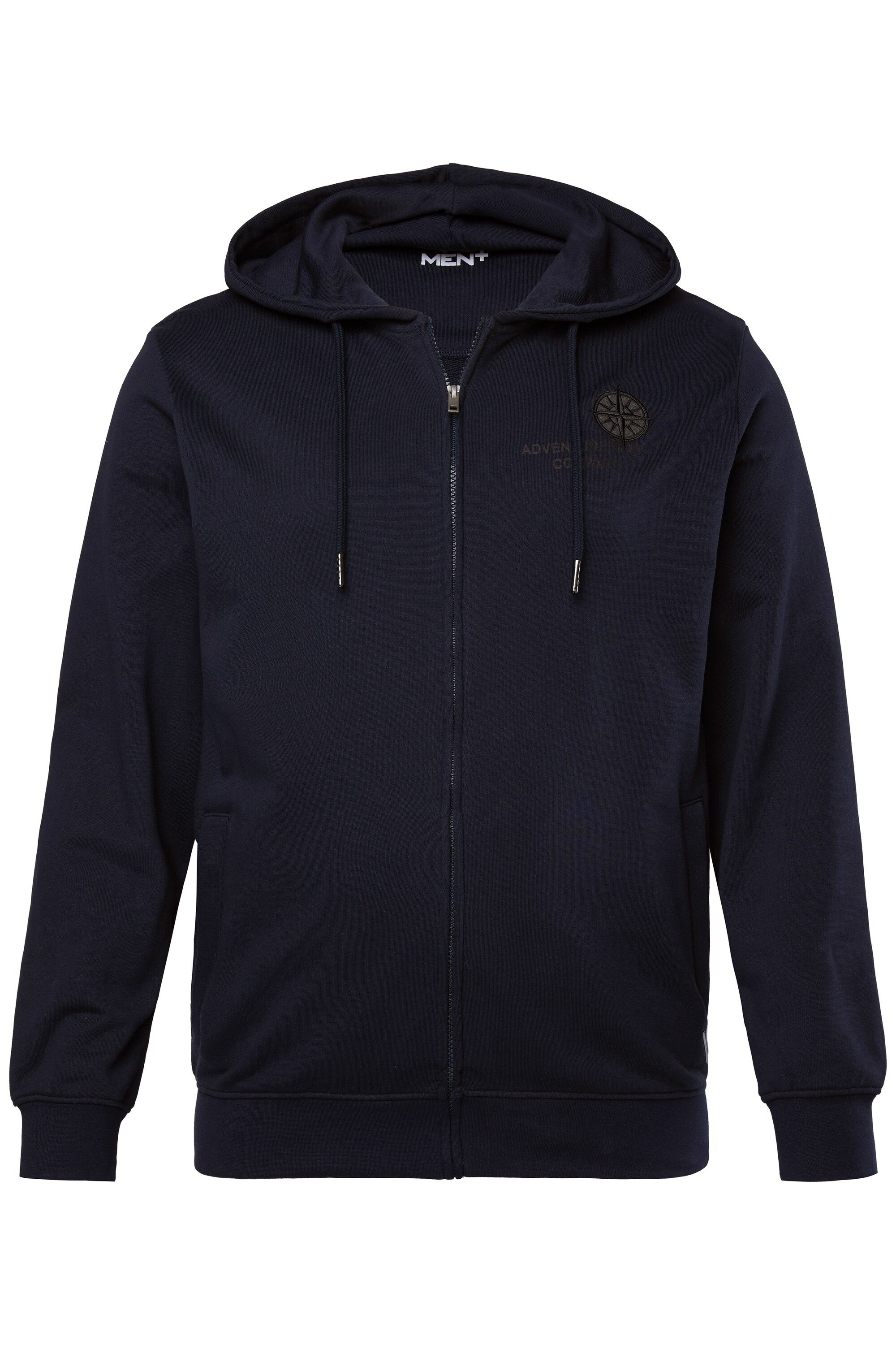Men Plus Fleecejacke Men+ Kapuzen-Sweatjacke Print günstig online kaufen