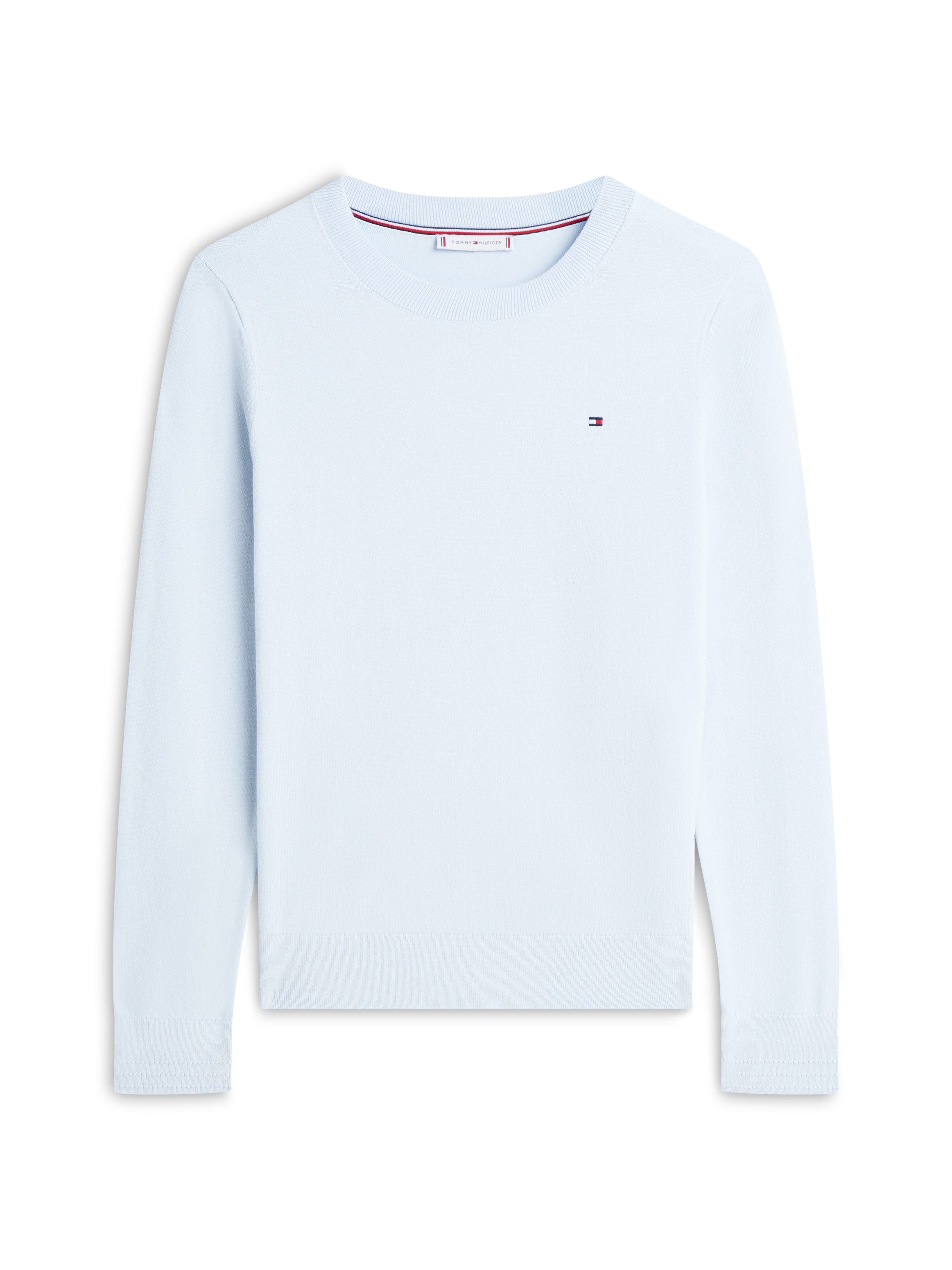 Tommy Hilfiger Rundhalspullover CO JERSEY STITCH LS C-NK SWT mit Logostickerei