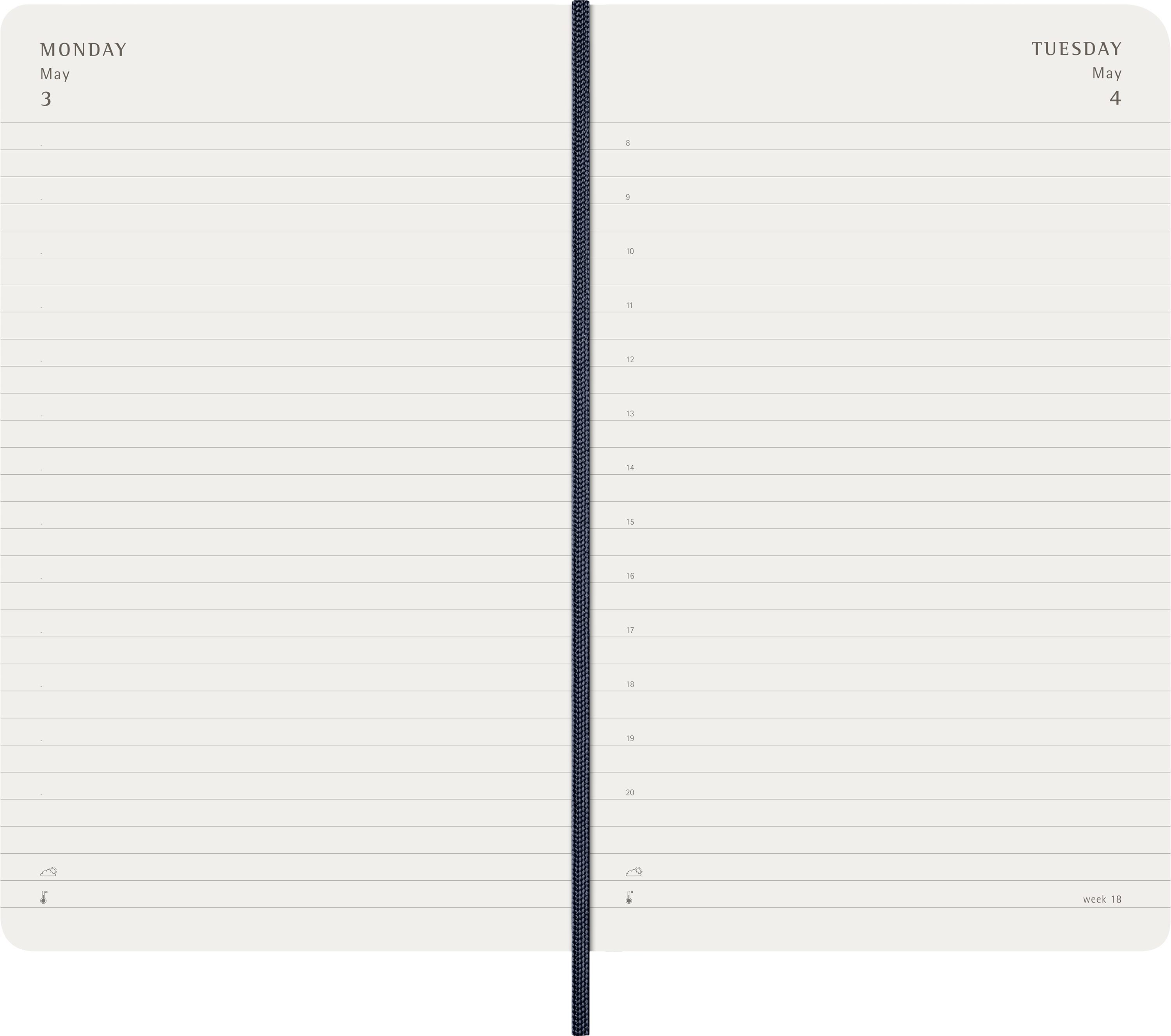 MOLESKINE Buchkalender, MOLESKINE 12 MONATE TAGES NOTIZKALENDER 2027 - SOFTCOVER - L/A5 - BLAU