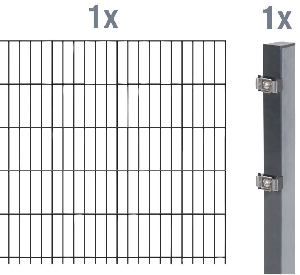 Alberts Doppelstabmattenzaun, (Set), Anbauset 160 cm hoch, 1 Matte 2 m