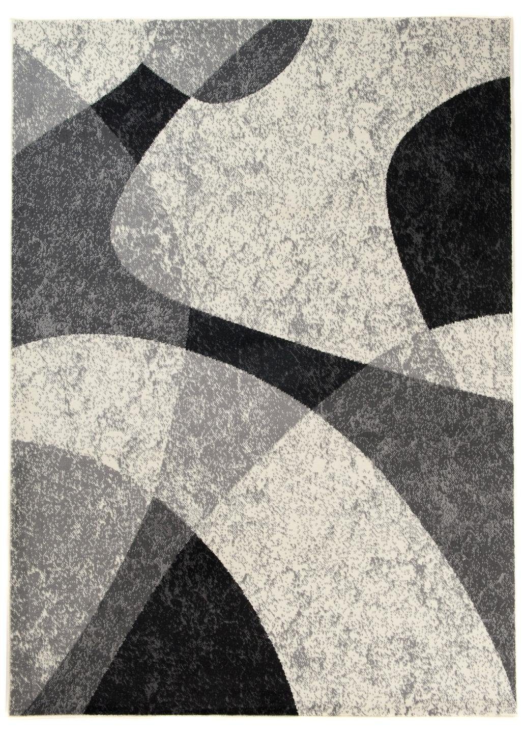 Mazovia Designteppich Modern Teppich Geometrisch Grau - Weich, Pflegeleich, 120 x 170 cm, Geeignet für Fußbodenheizung, Höhe 7 mm, Kurzflor