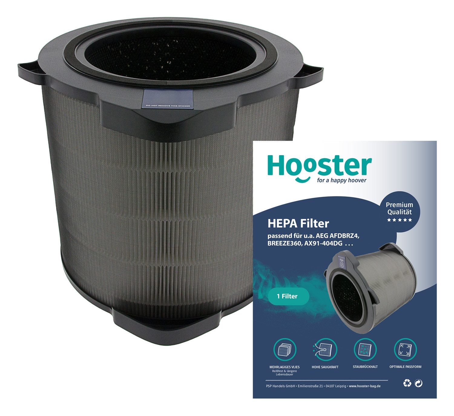 Hooster Luftfilter 1 Filter kompatibel mit AEG Luftreiniger AX91-404DG, Ersatz für AEG BREEZE360 Luftfilter AFDBRZ4