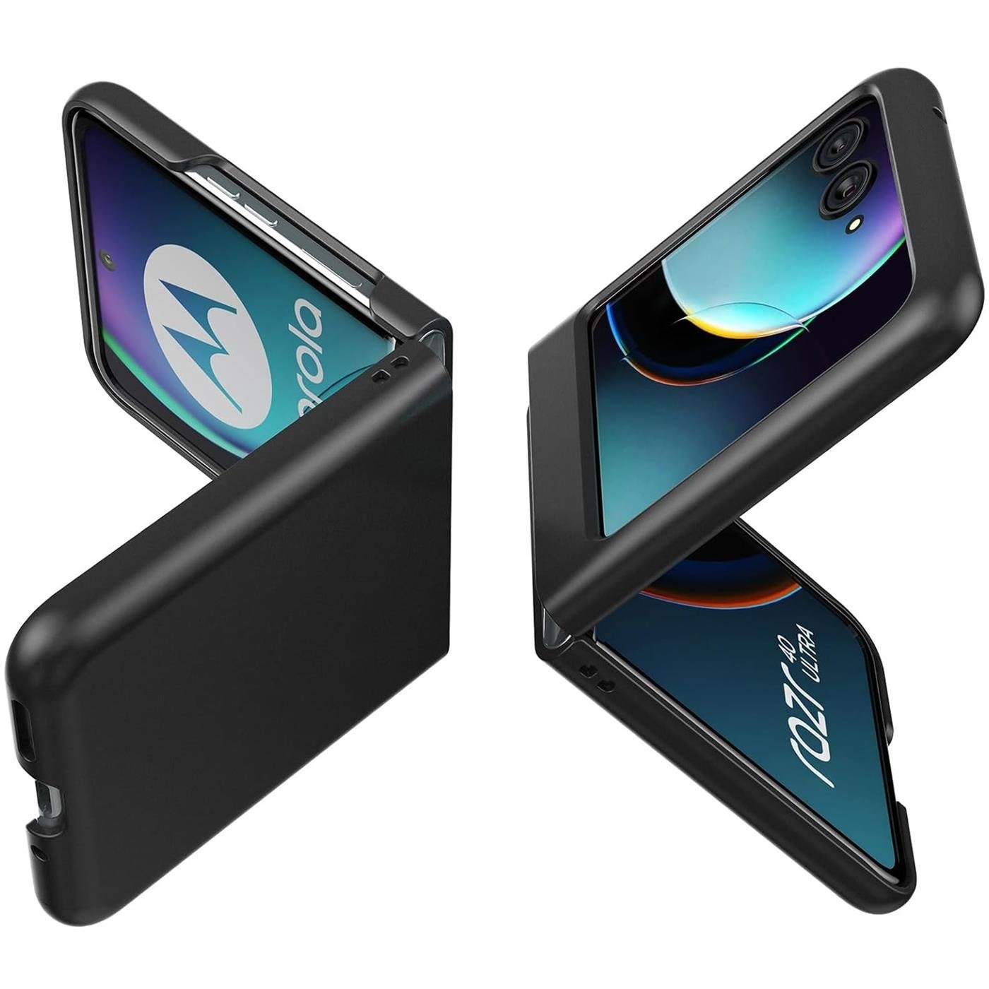 CoolGadget Handyhülle Black Series Handy Hülle für Motorola Razr 40 Ultra 6,9 Zoll, Edle Silikon Schlicht Robust Schutzhülle für Razr 40 Ultra Hülle