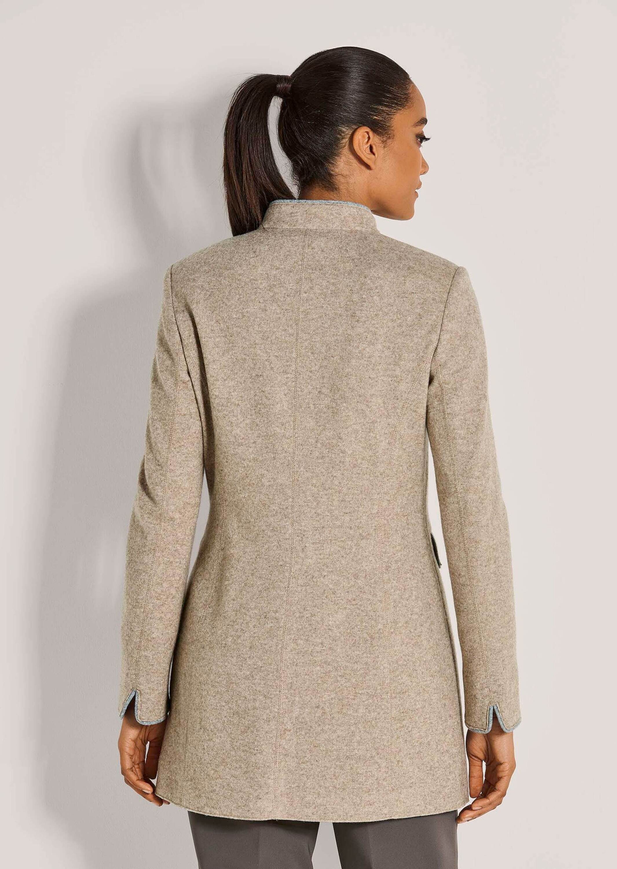 MADELEINE Longblazer Eleganter Mantel in moderner Long-Form Schlanker Schnitt mit Stehkragen und Knopfleiste, Langarm