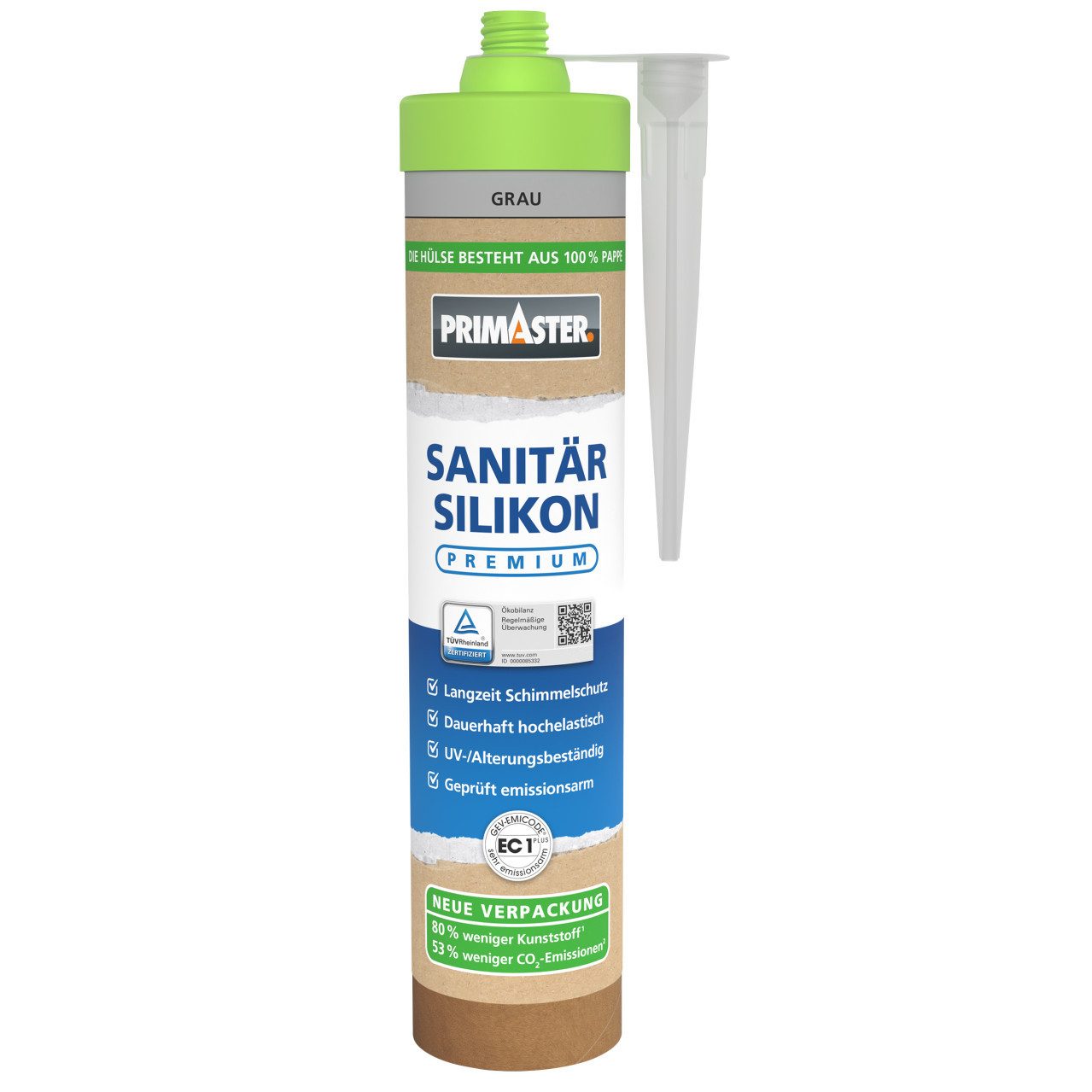 Primaster Silikon PRIMASTER Sanitär Silikon Premium grau 280 ml
