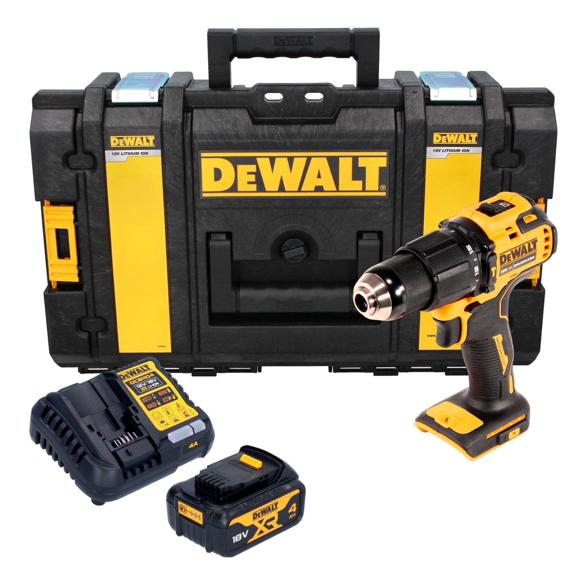 DeWalt Akku-Schlagbohrschrauber DCD 709 M1 18 V 65 Nm + 1x Akku 4,0 Ah + Ladegerät + Tough Box