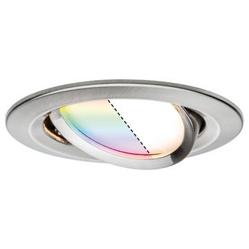 Paulmann LED Einbauleuchte LED Deckeneinbaustrahler Nova in Eisen-gebürstet 2,5W 85lm RGBW 3-er, keine Angabe, Leuchtmittel enthalten: Ja, fest verbaut, LED, warmweiss, Einbaustrahler, Einbauleuchte