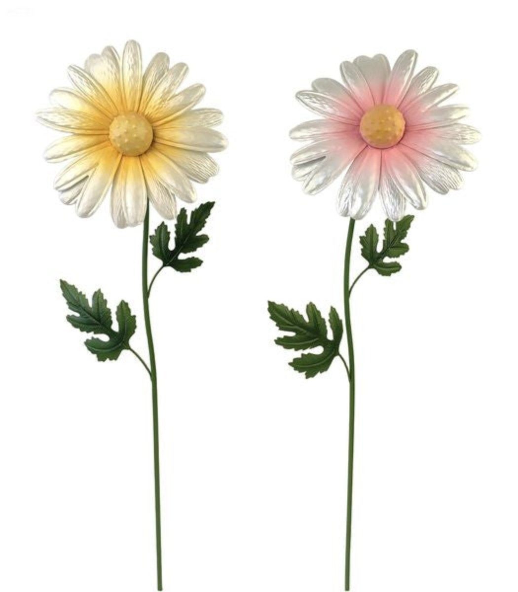 finehomegarden Gartenstecker Blumenstecker 2fach sort. 27x15cm H100cm Dekorativer Gartenstecker (Set, 2-St., 2tlg) Blume aus Metall wetterfest für Garten, Beet, Terrasse & Veranda