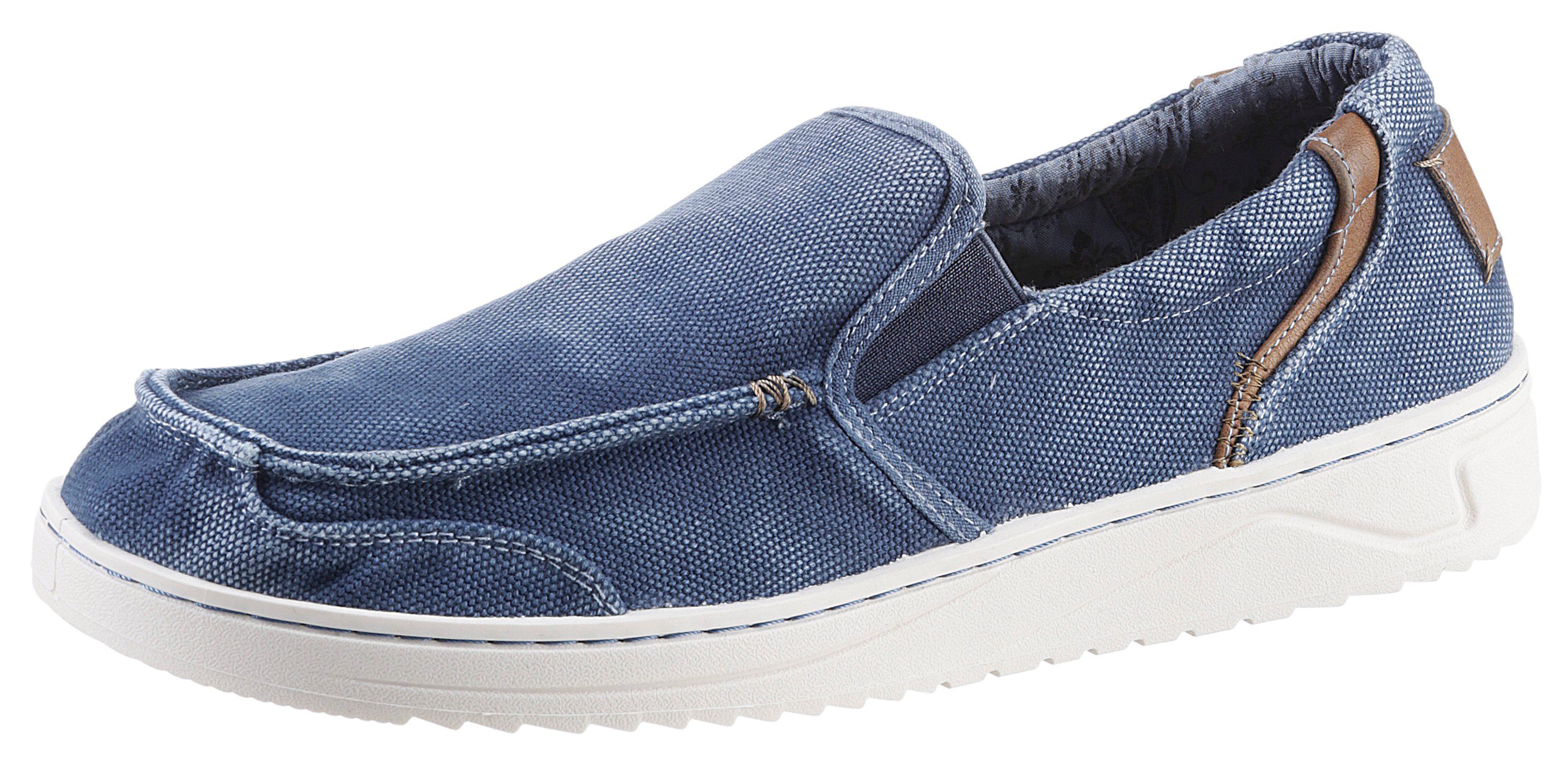 Mustang Shoes Slipper jeansblau mit Stretcheinsätzen kleinen