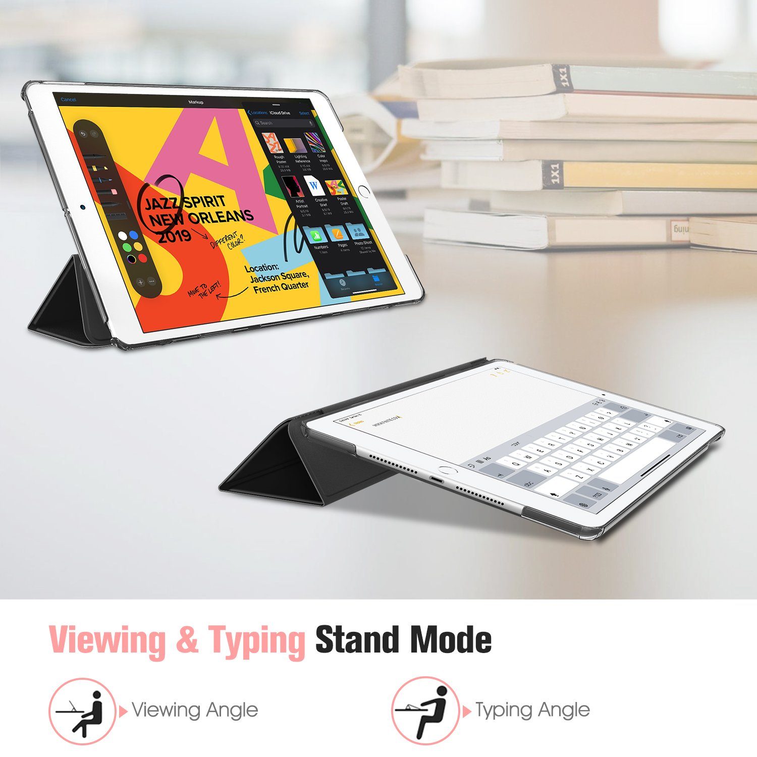 Fintie Tablet-Hülle für iPad 10.2 Zoll (9./8./7. Generation, Modell 2021/2020/2019) 10.2 Zoll, Ultradünn Cover mit transparenter Rückseite Abdeckung Auto Schlaf – Bild 5 von 5