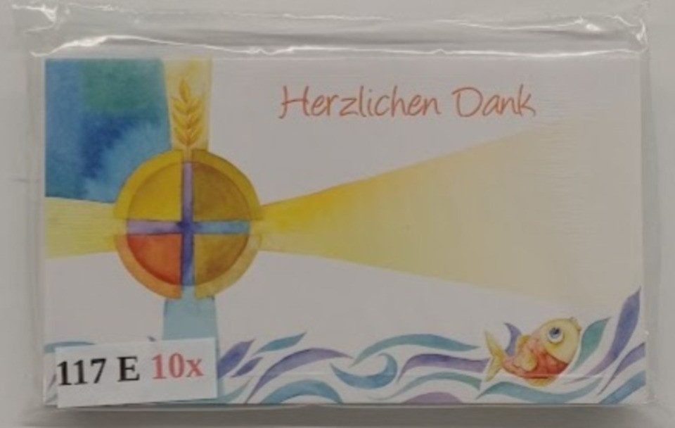 LYSCO Dankeskarte 10 Danksagungen Dank Gäste versch. Anlässe + Briefumschlag (KT-117), gut beschreib- oder bedruckbar - klappbar